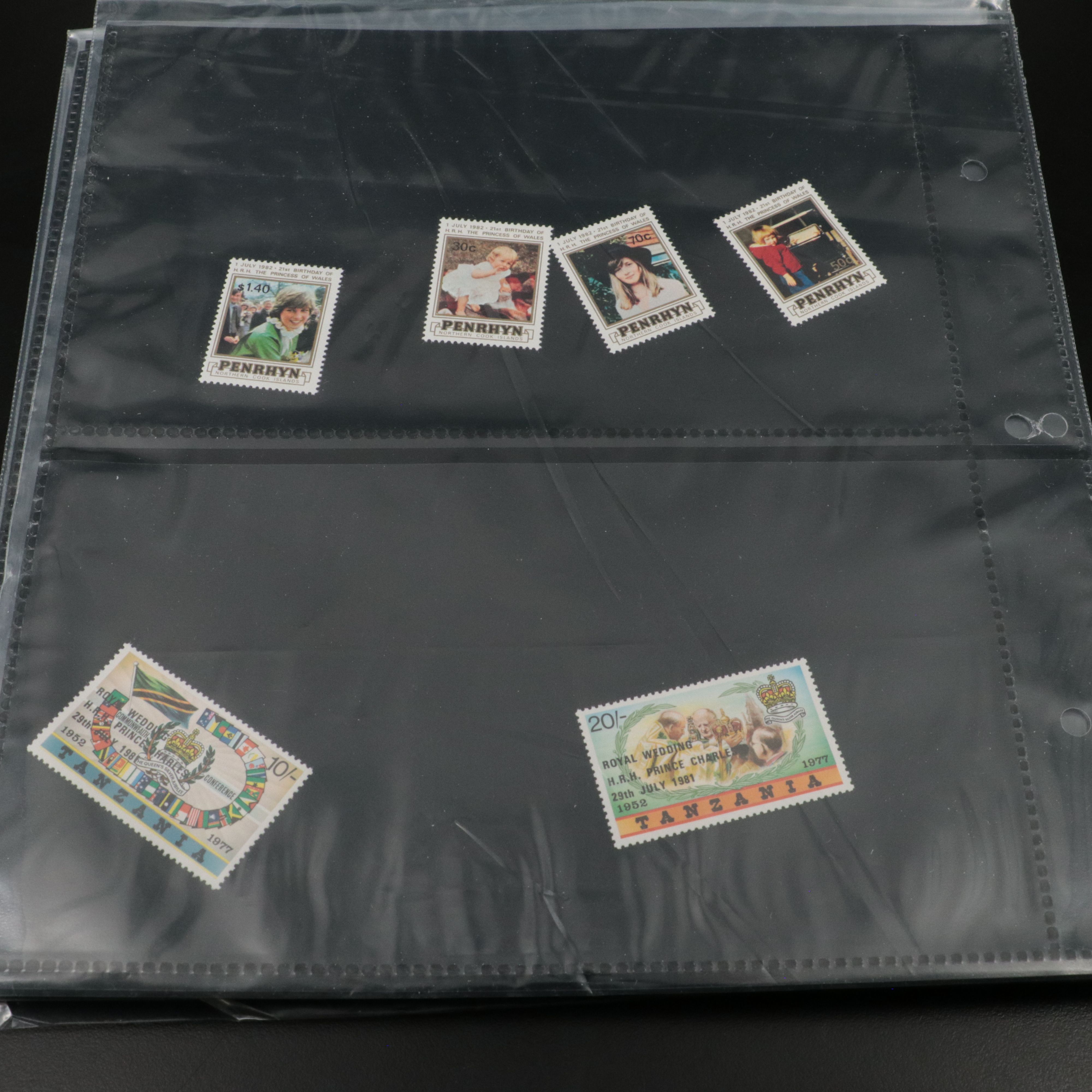 Large Collection of World Postage Stamps, Including Princess Diana