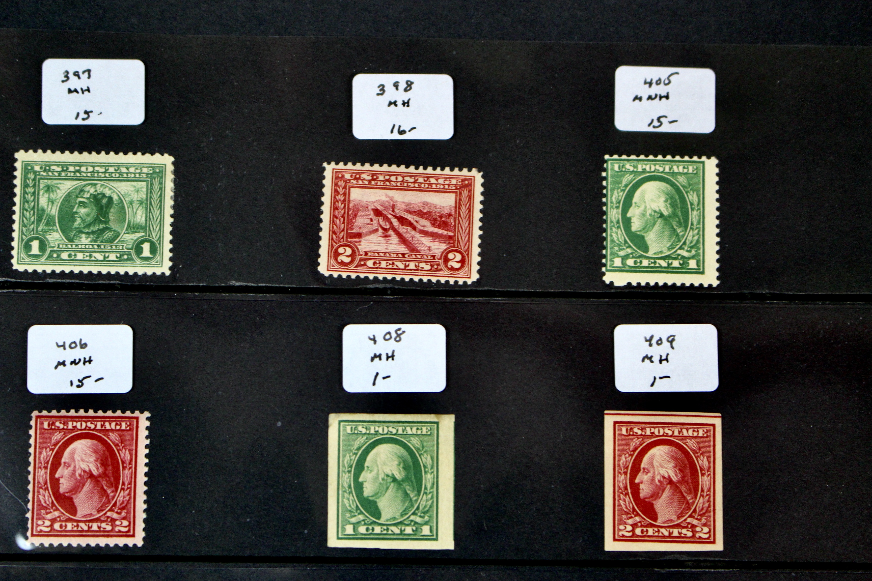 Fourteen Different Early U.S. Stamps Ranging from Scott #s 397-419