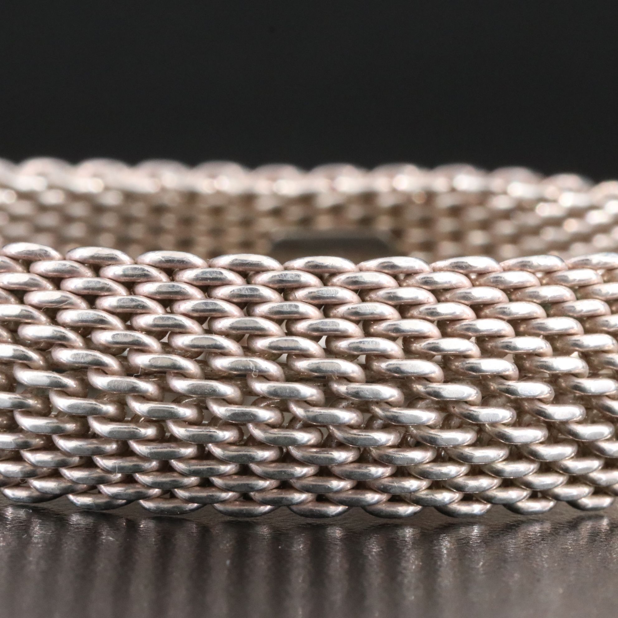 Tiffany & Co. Somerset Sterling Mesh Bangle Bracelet