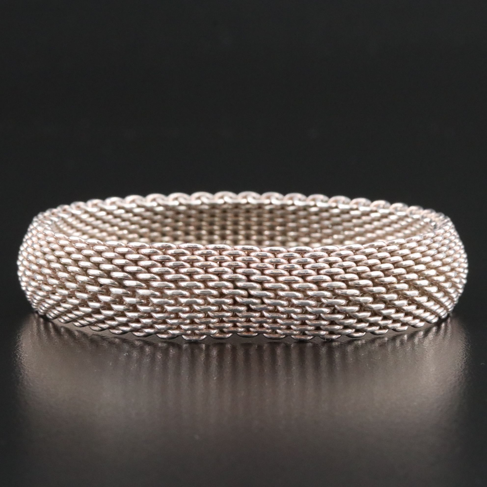Tiffany & Co. Somerset Sterling Mesh Bangle Bracelet