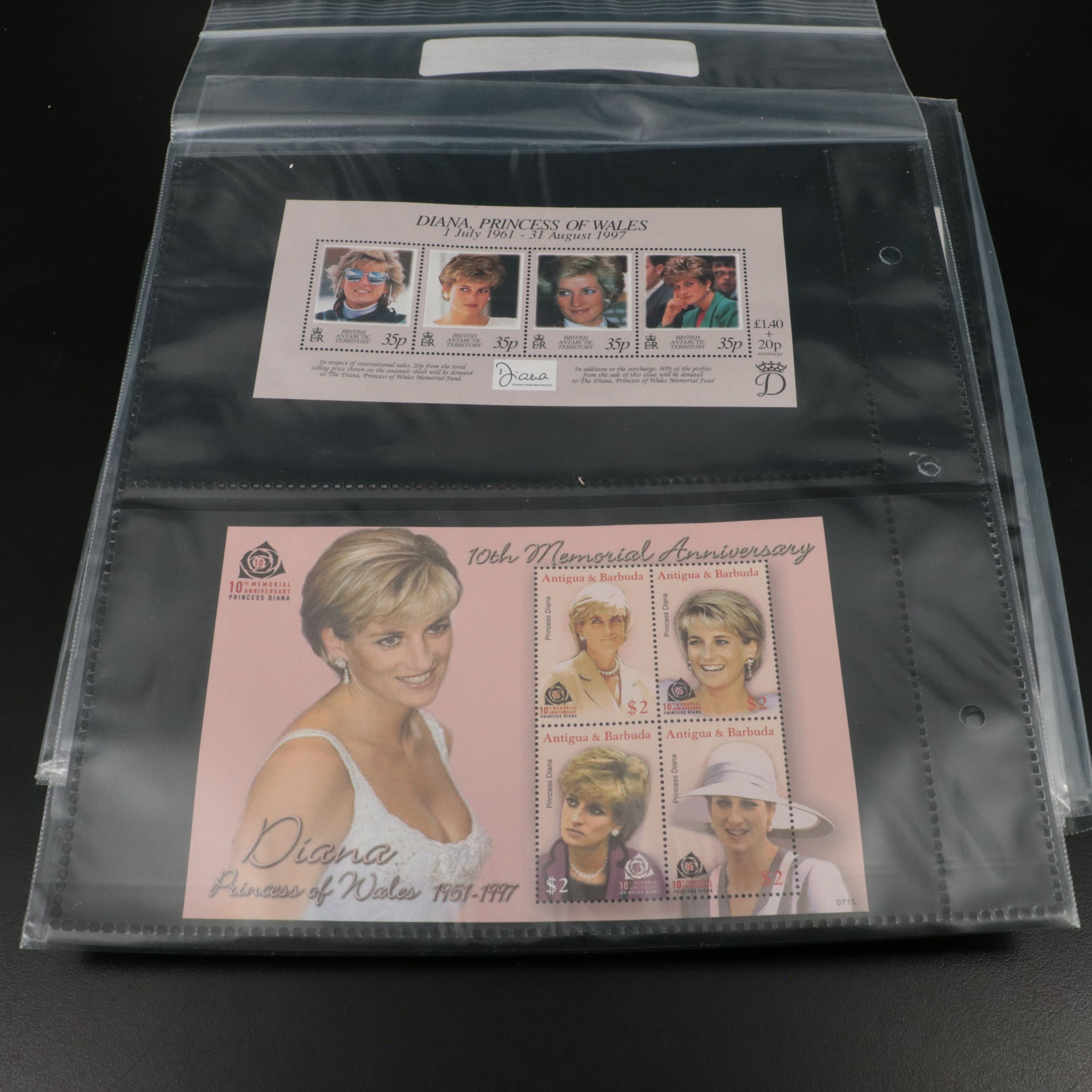 Large Collection of World Postage Stamps, Including Princess Diana