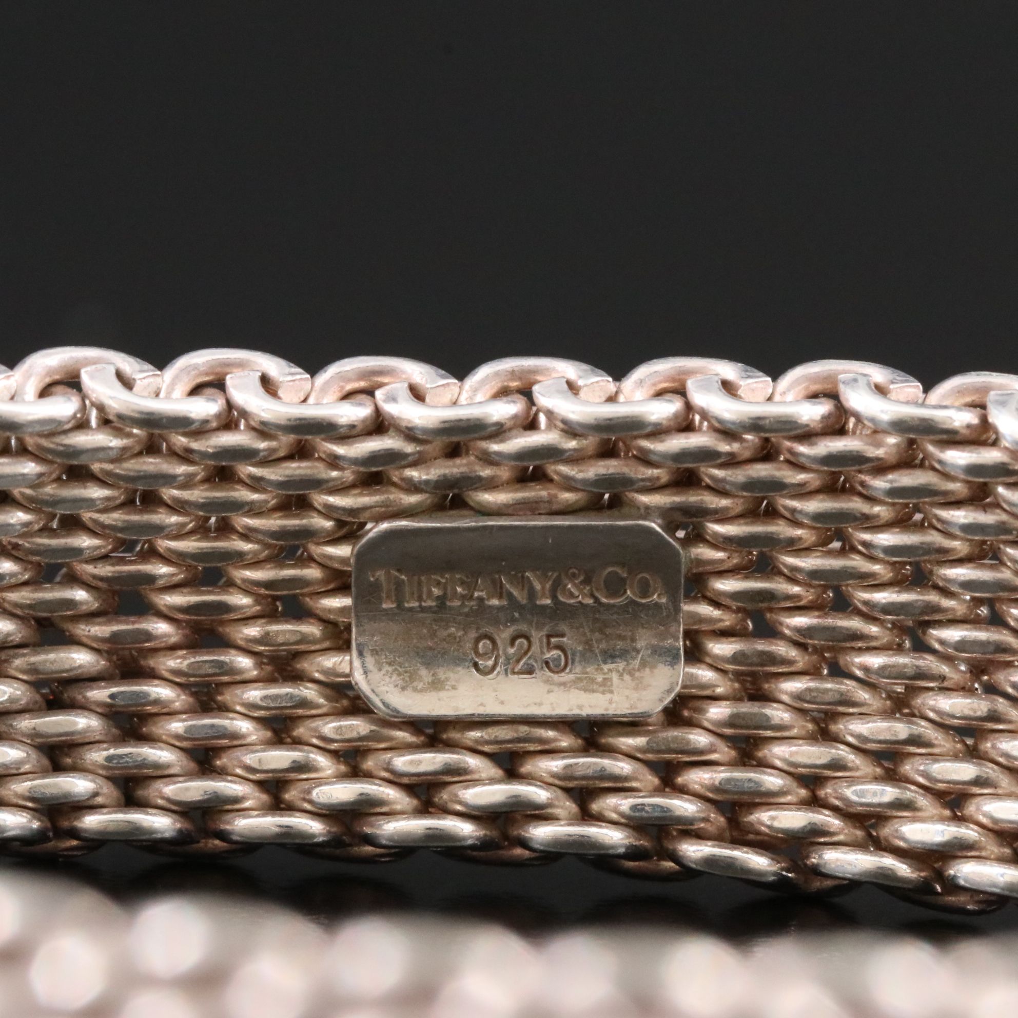 Tiffany & Co. Somerset Sterling Mesh Bangle Bracelet