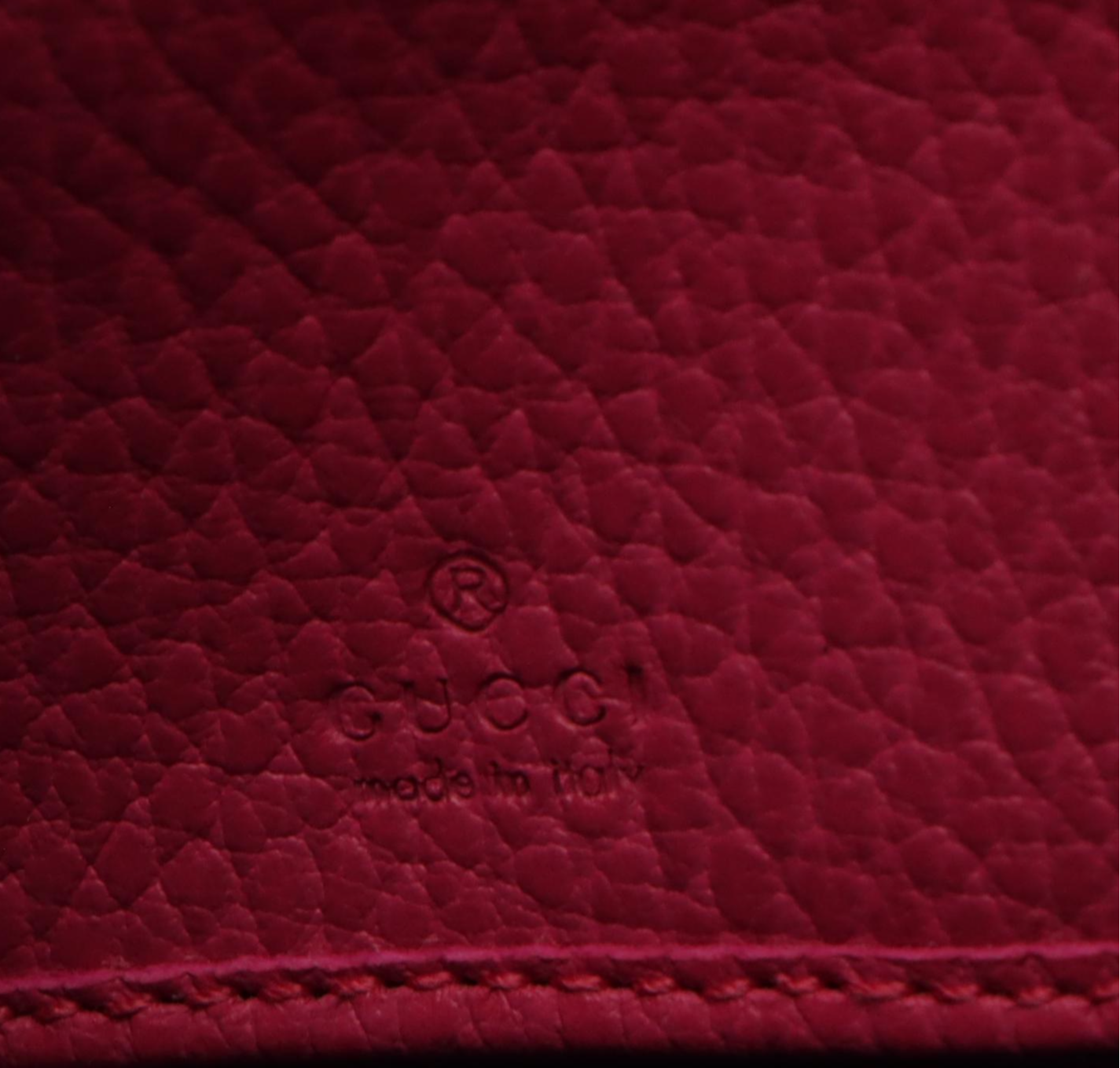 Gucci GG Marmont Zip Around Wallet in Dark Pink Leather