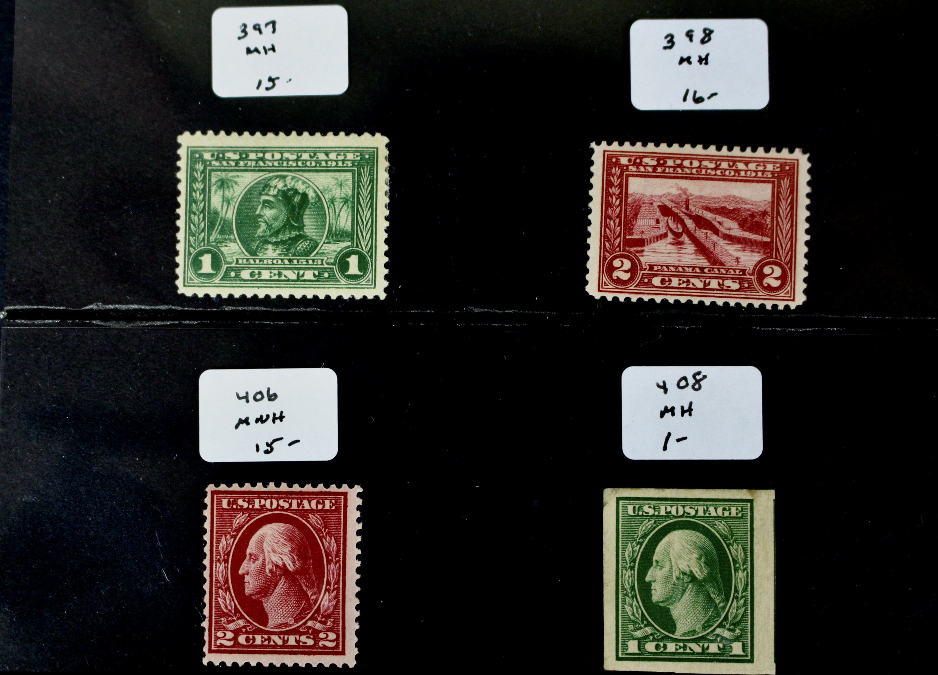 Fourteen Different Early U.S. Stamps Ranging from Scott #s 397-419