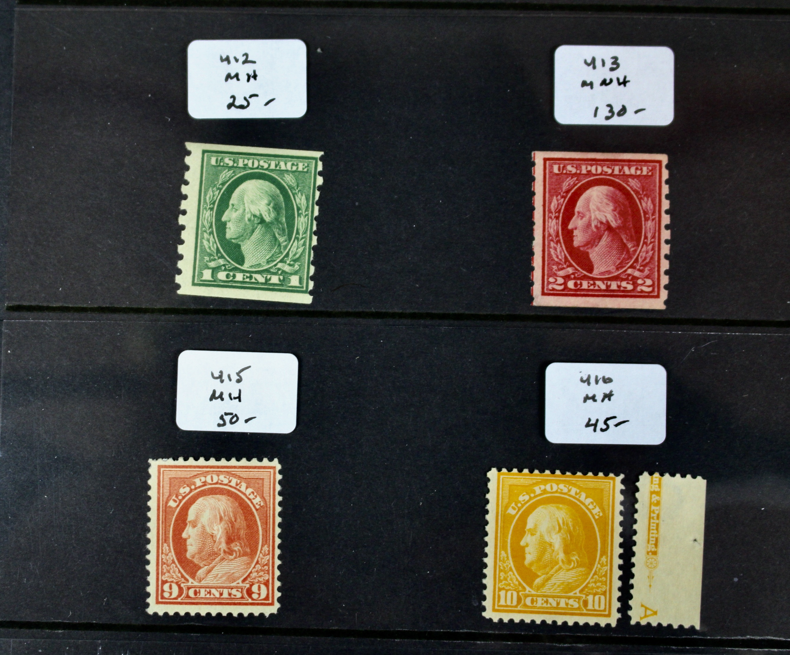 Fourteen Different Early U.S. Stamps Ranging from Scott #s 397-419
