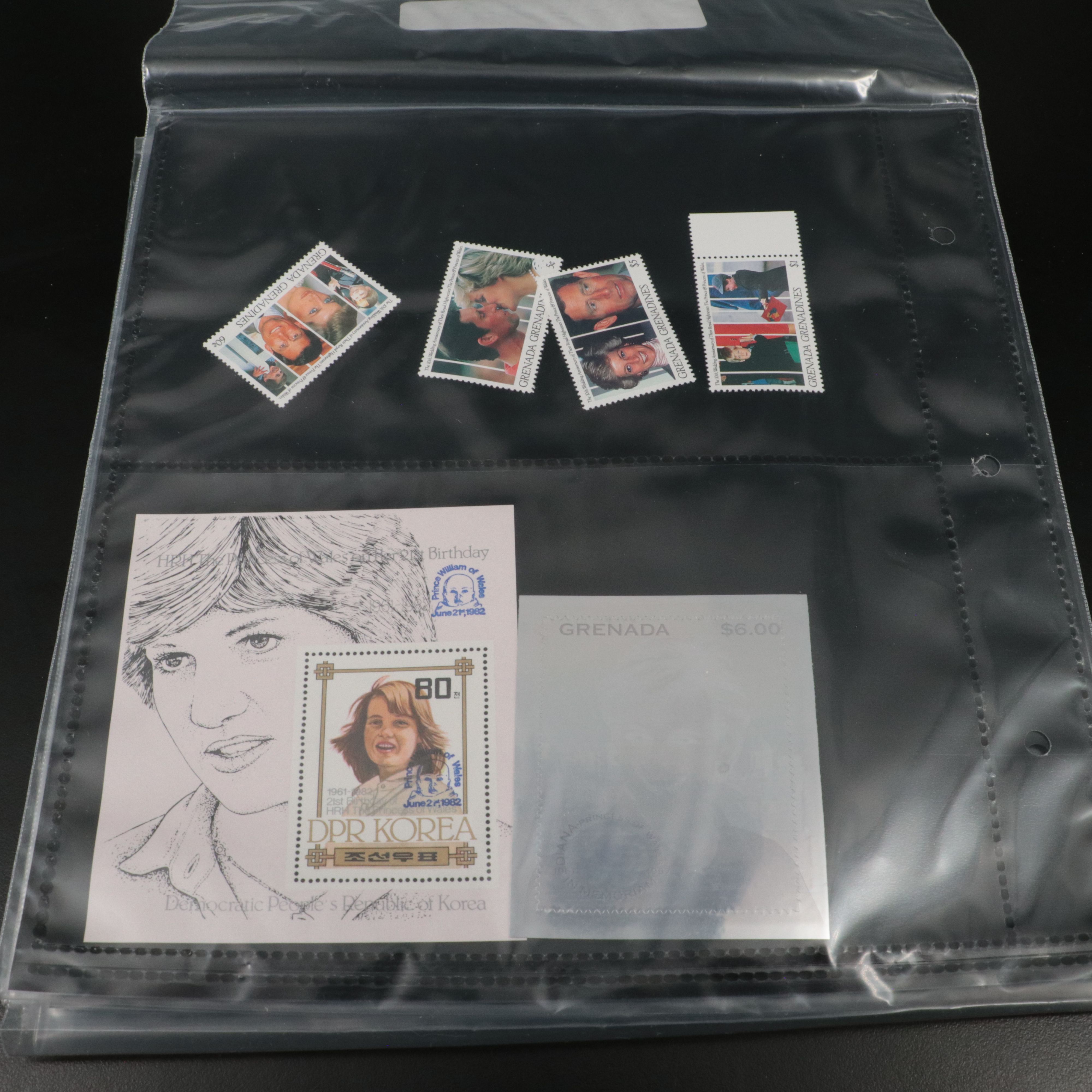 Large Collection of World Postage Stamps, Including Princess Diana