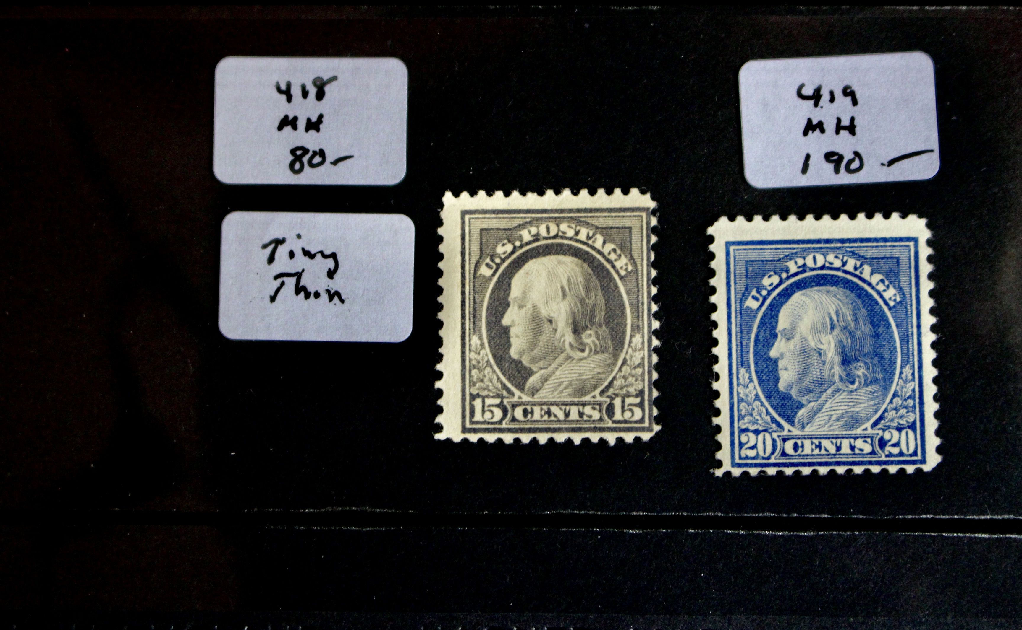 Fourteen Different Early U.S. Stamps Ranging from Scott #s 397-419