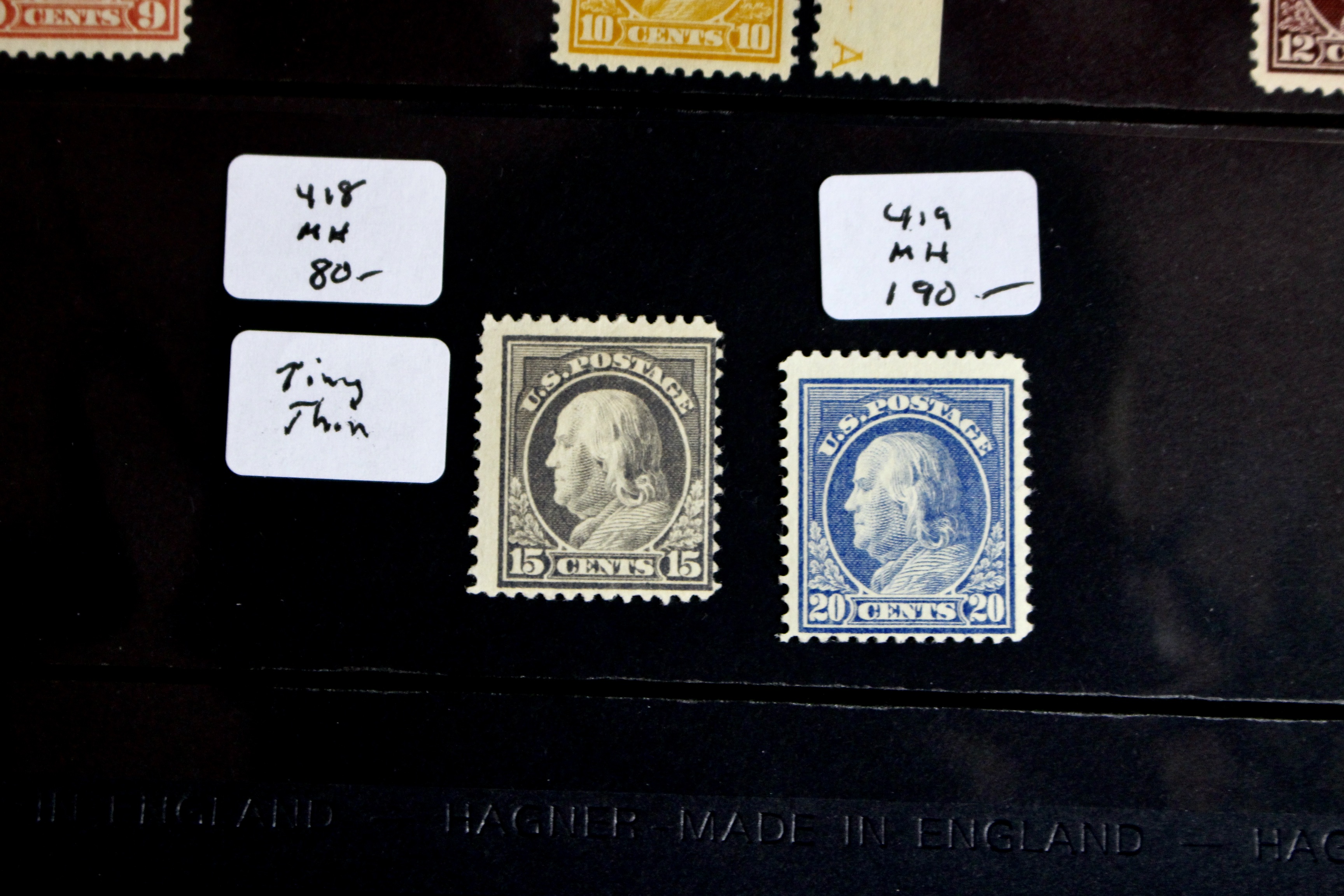 Fourteen Different Early U.S. Stamps Ranging from Scott #s 397-419