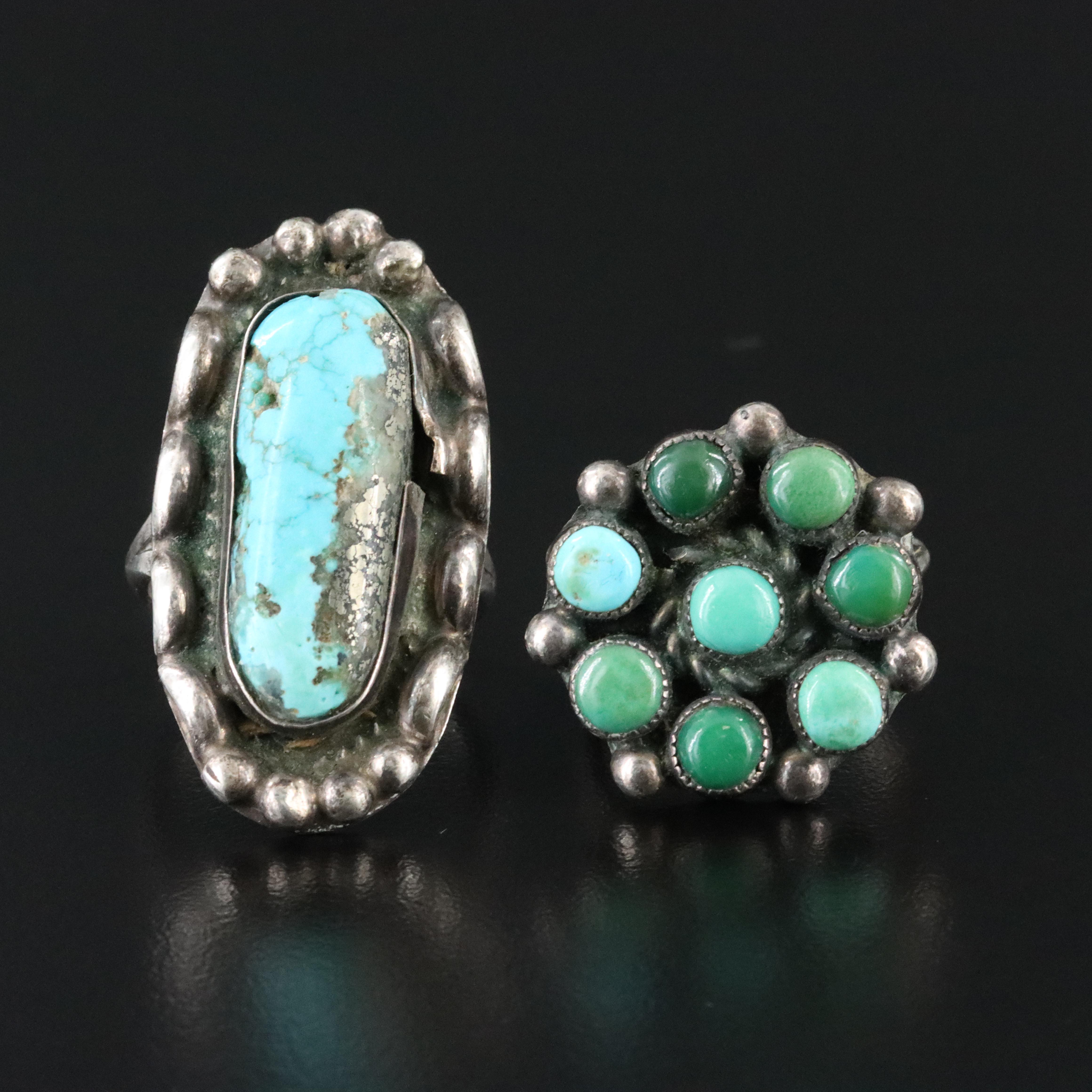 Southwestern Sterling Turquoise Rings
