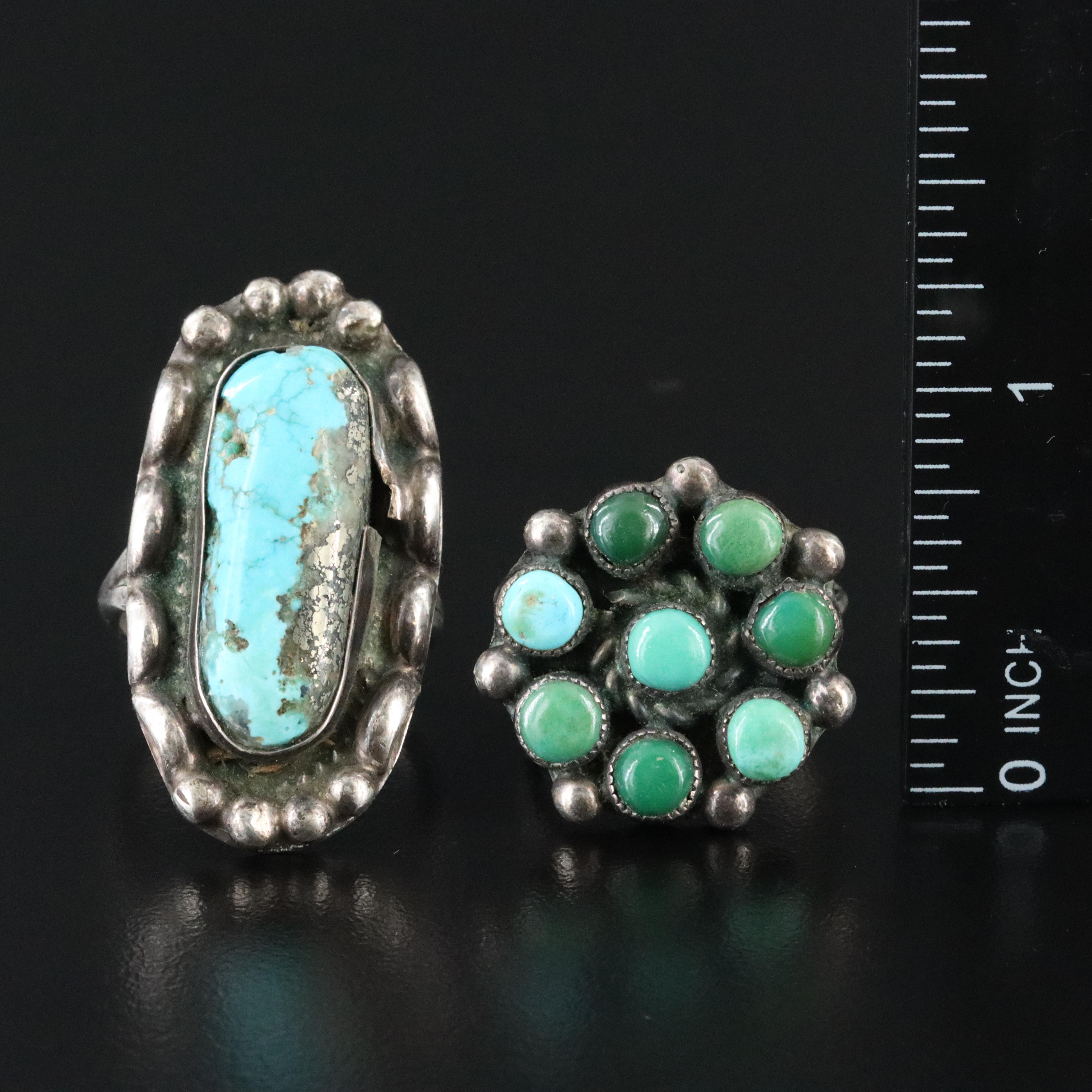 Southwestern Sterling Turquoise Rings