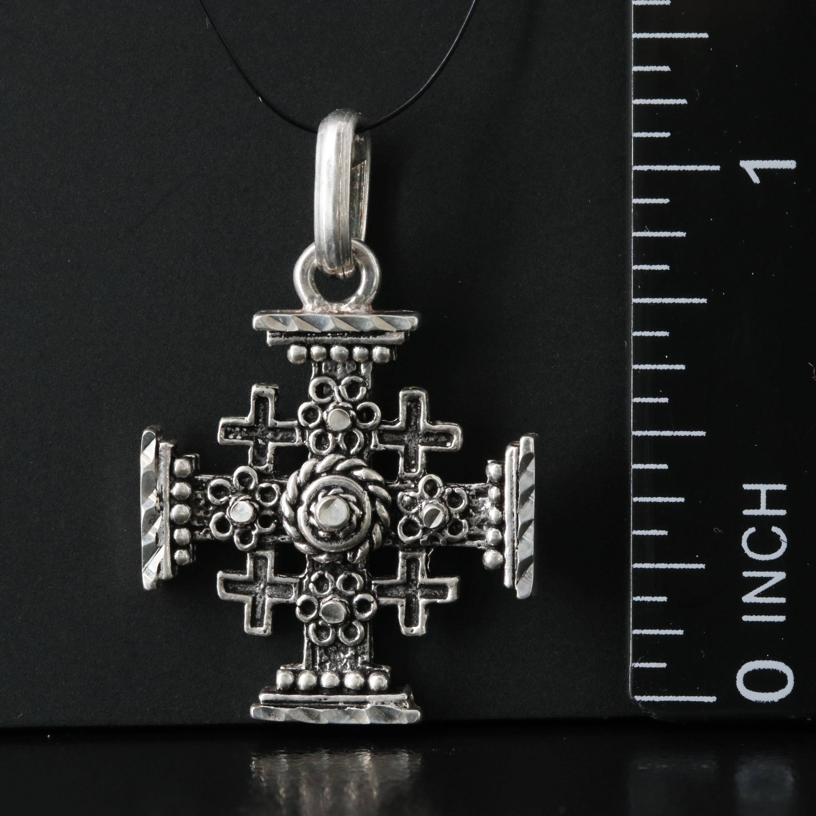 Sterling Jerusalem Cross Pendant