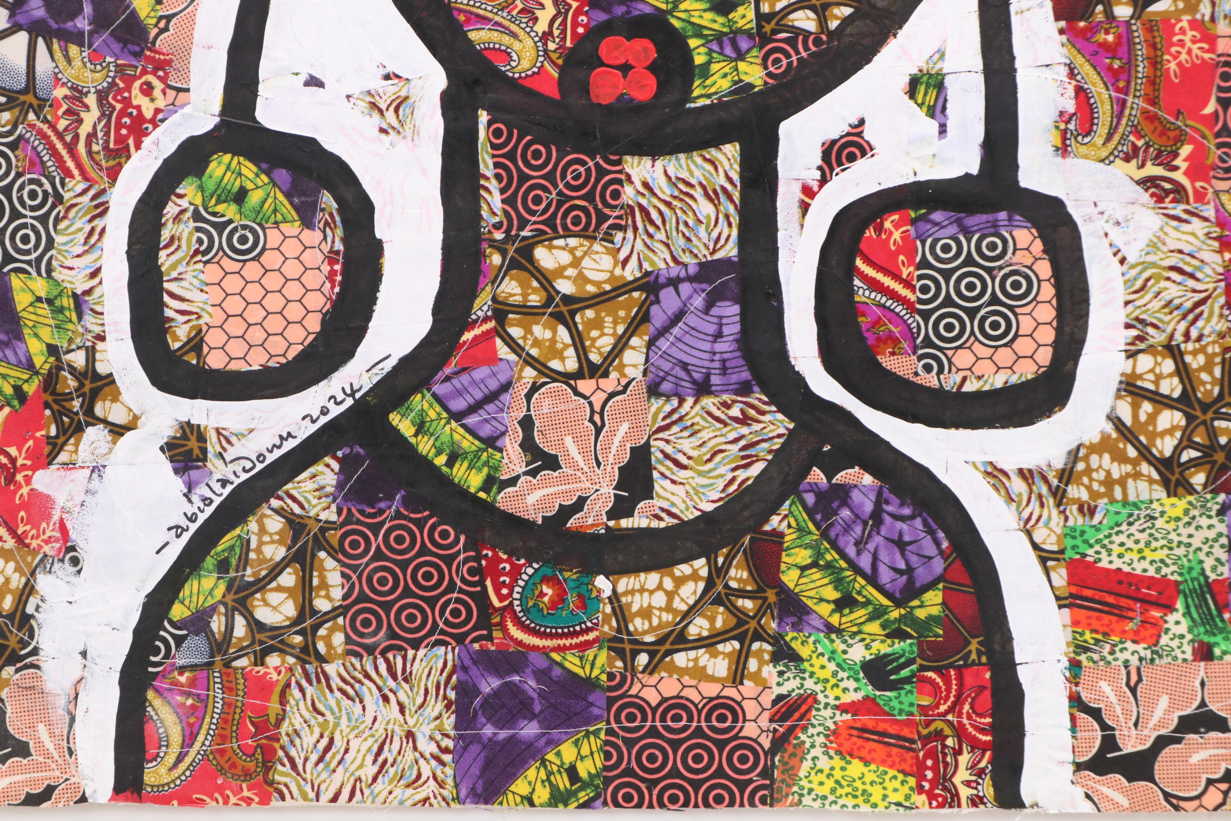 Abiola Idowu Modern Mixed Media Painting "Sensurtuun- Good Morning Love," 2024