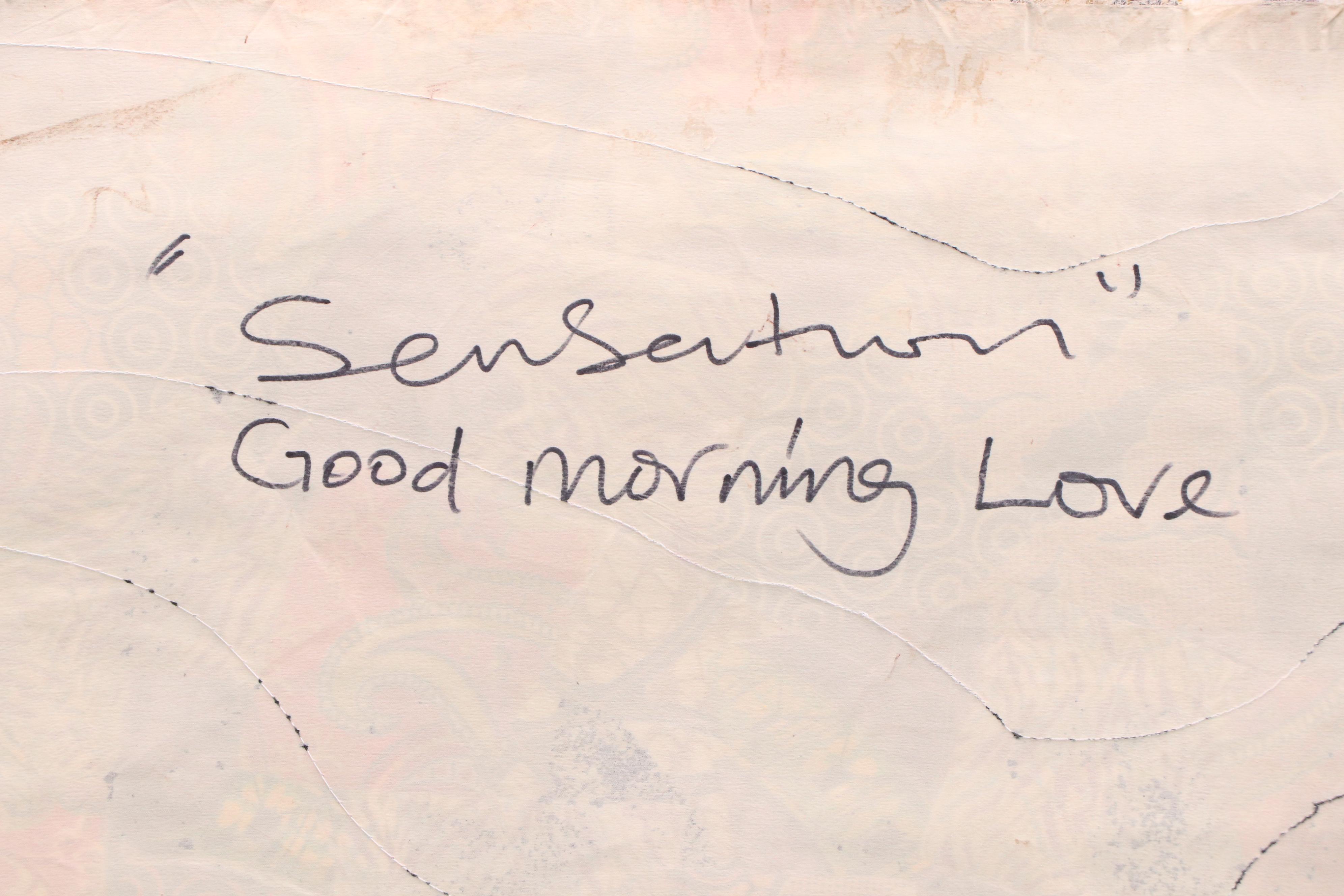 Abiola Idowu Modern Mixed Media Painting "Sensurtuun- Good Morning Love," 2024