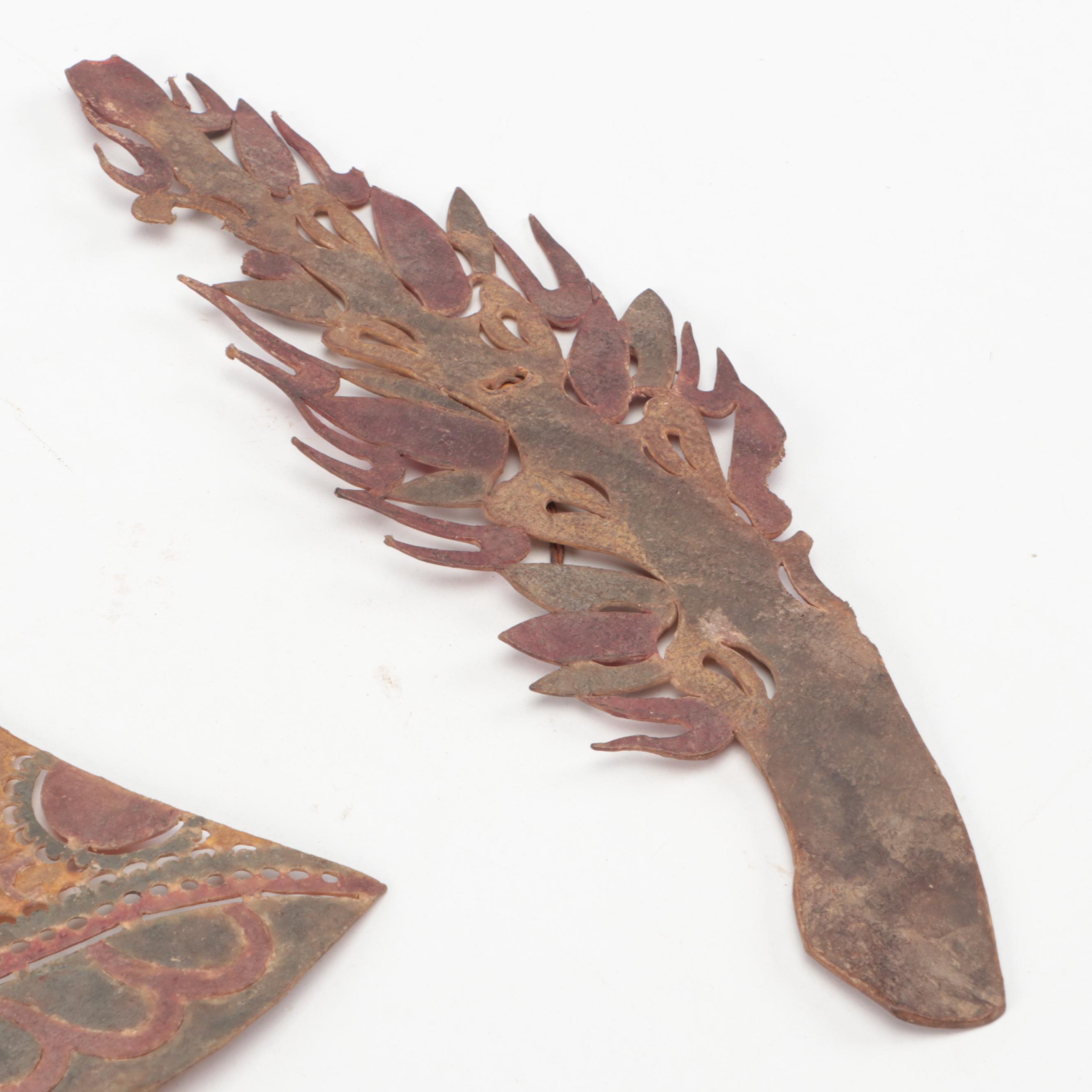 Chinese Bell, Broom and Other Vellum and Hair Shadow Puppet Accessories