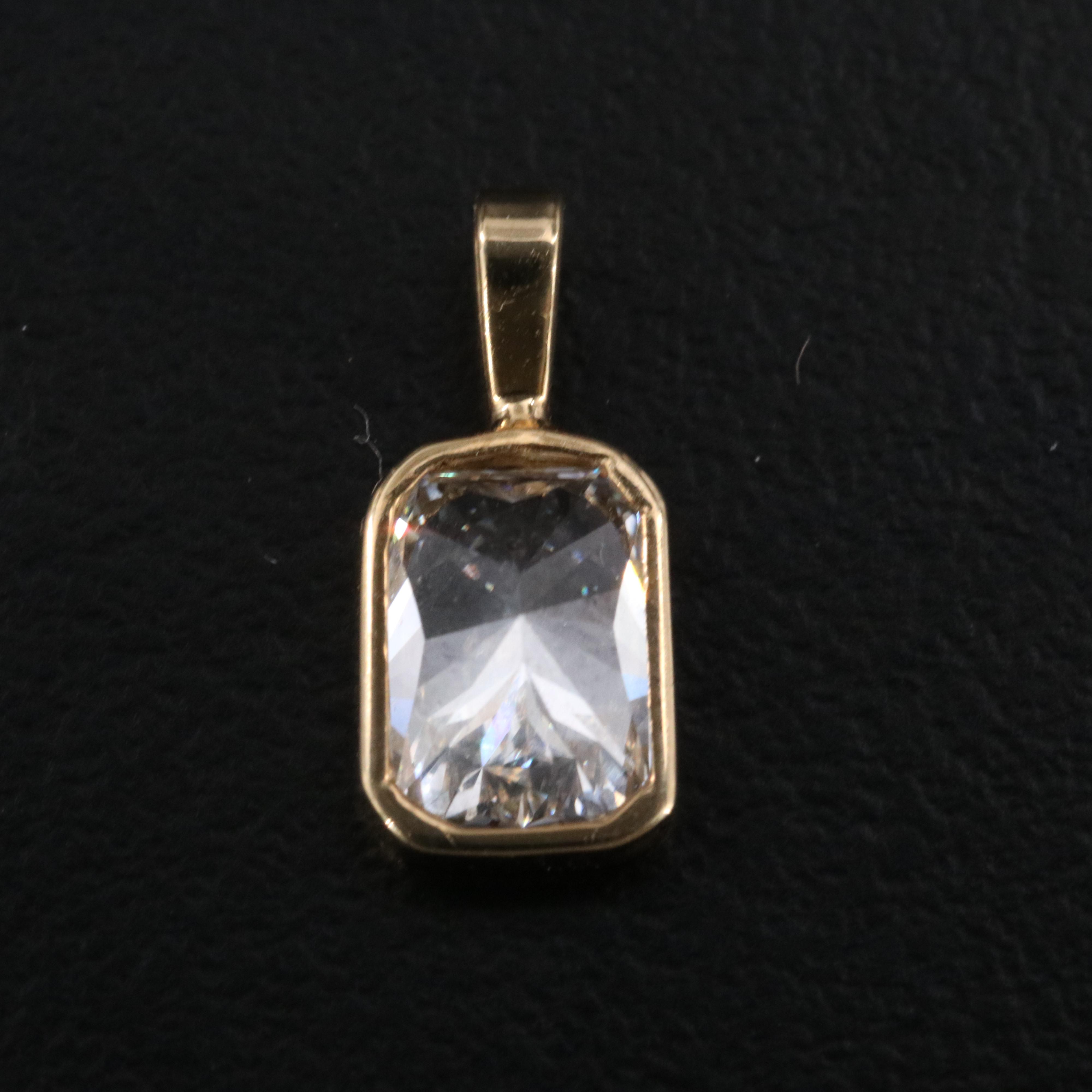 14K 1.12 CT Lab Grown Diamond Solitaire Pendant