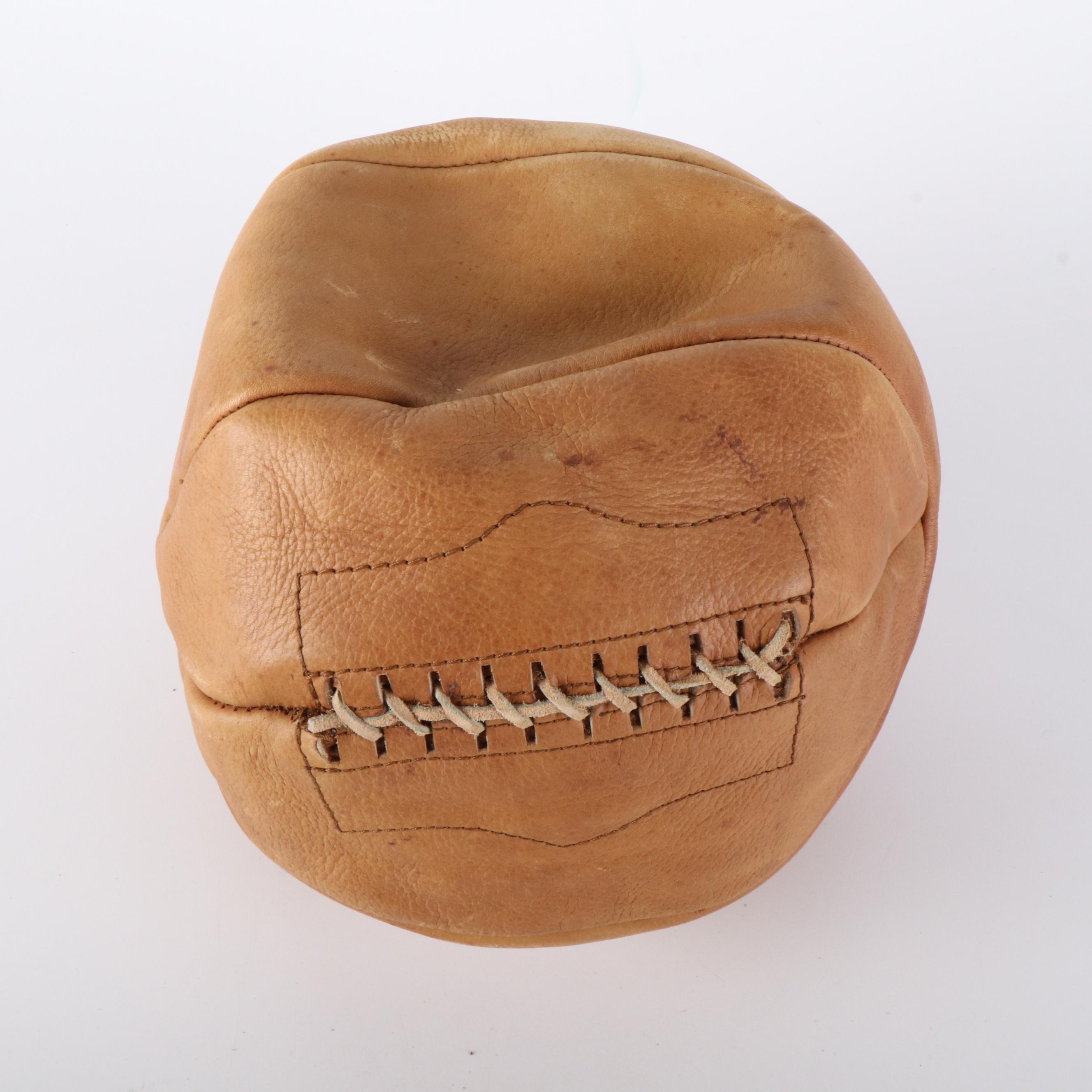 Leather  Basketball with Everlast Boxing Gloves, Early to Mid-20th Century