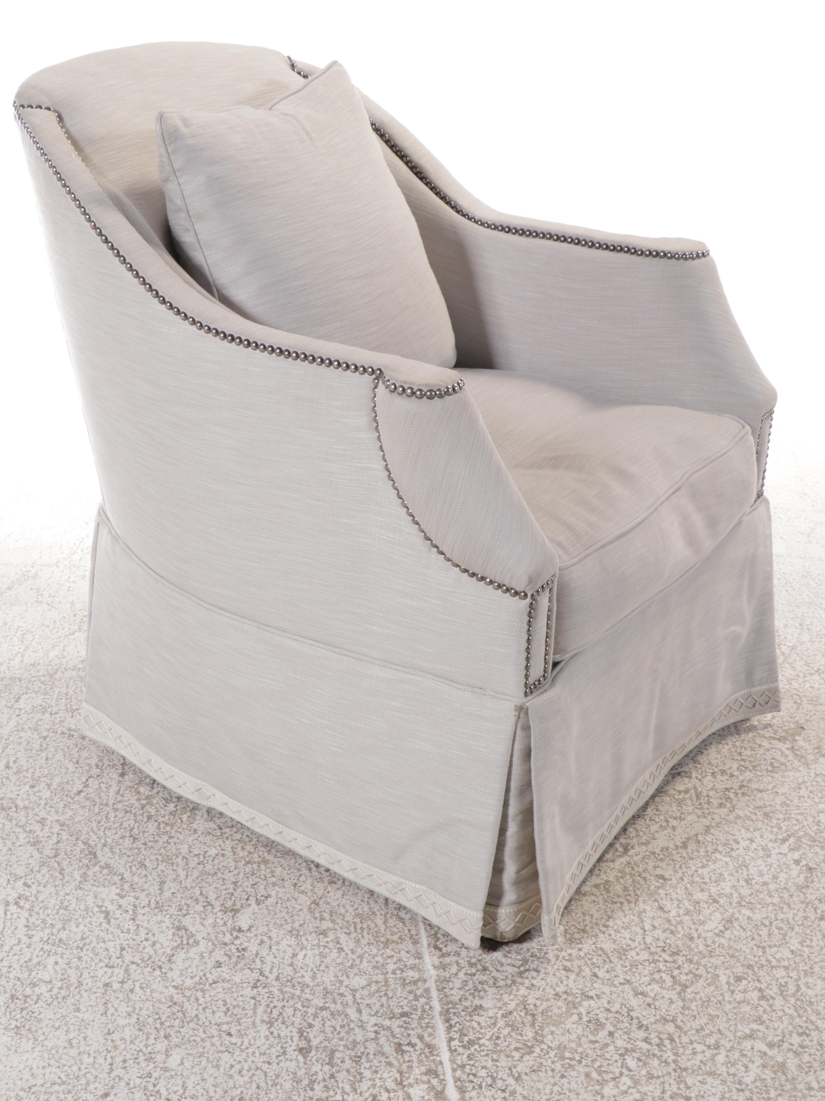 Pair of Hickory Chair Furniture Co. Upholstered Armchairs