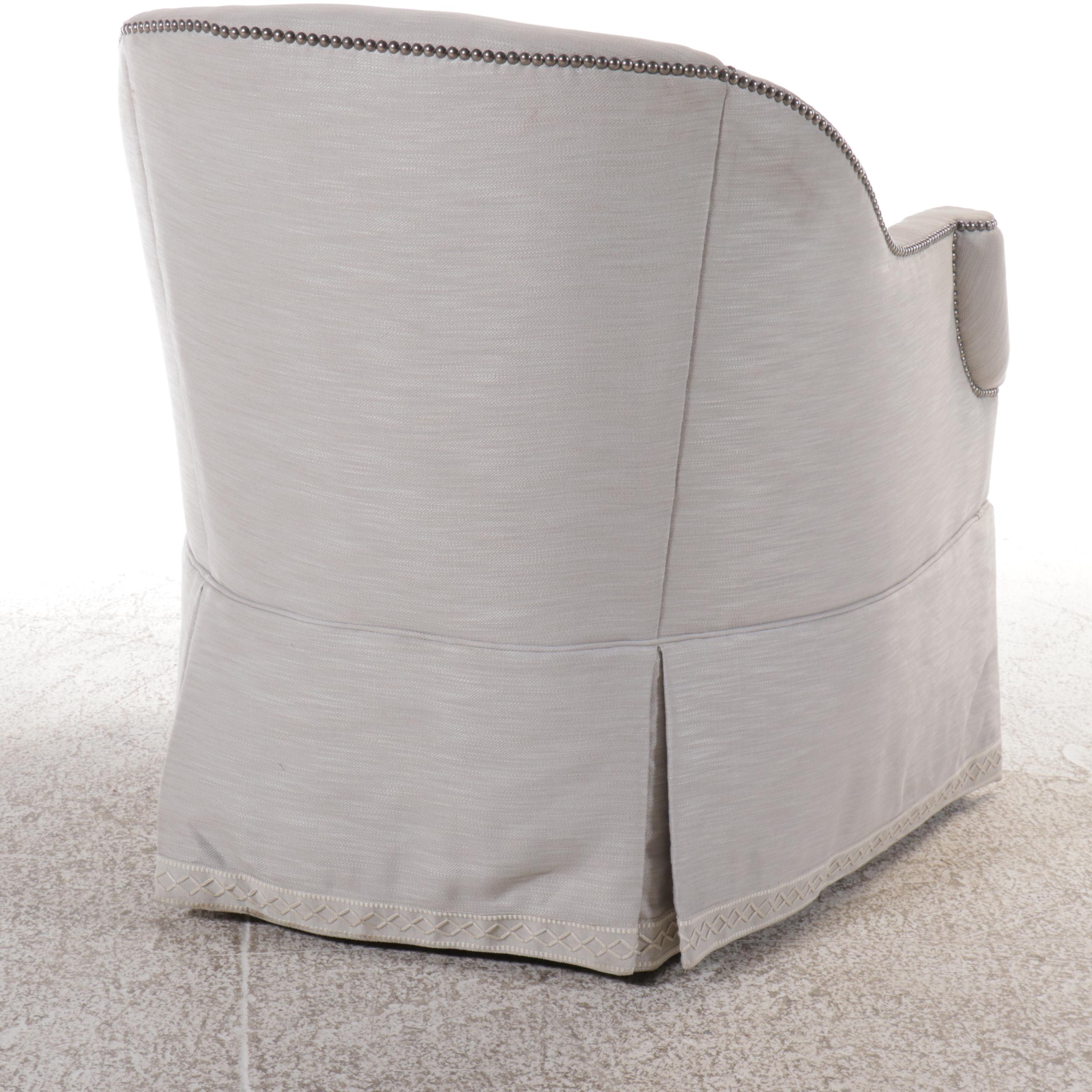 Pair of Hickory Chair Furniture Co. Upholstered Armchairs