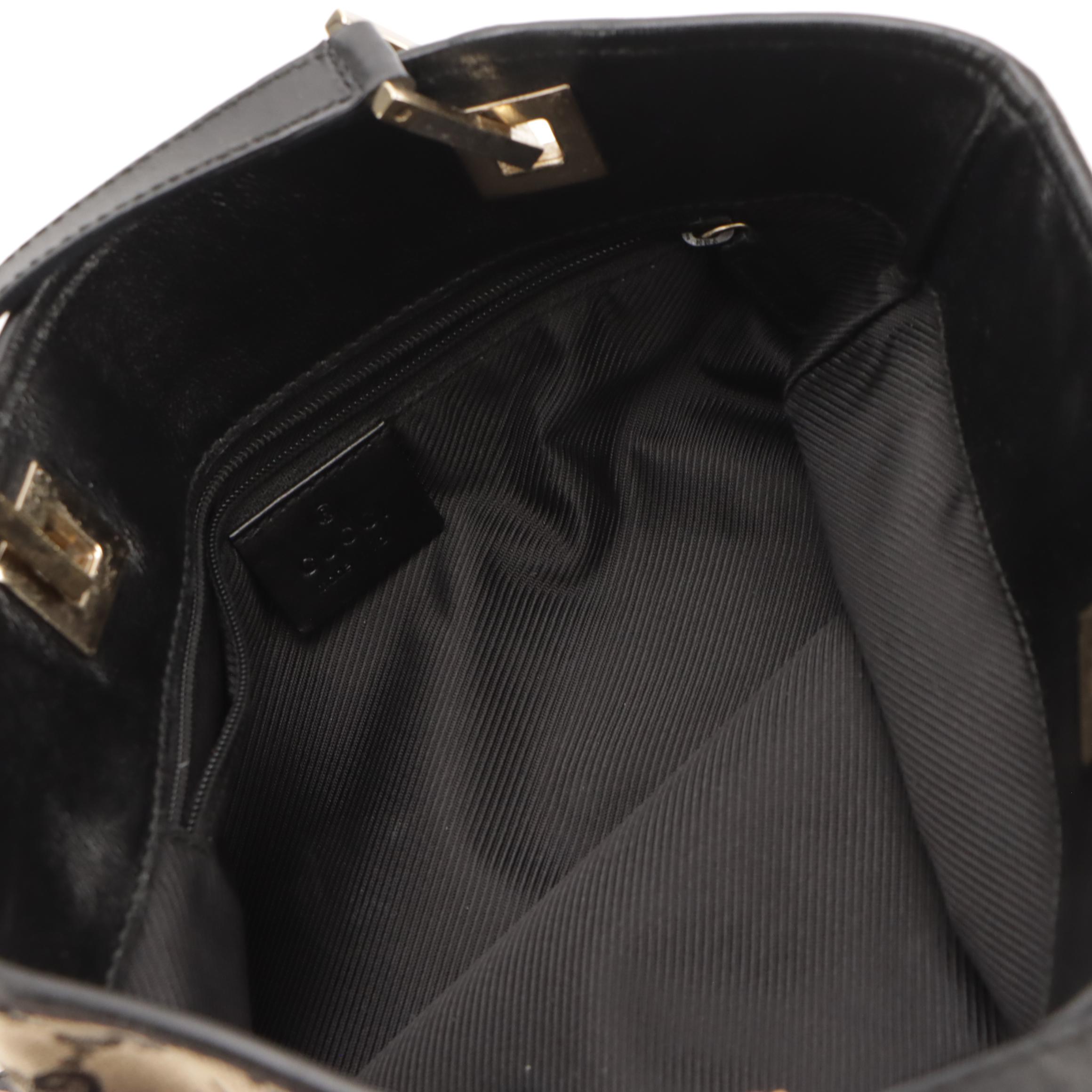 Gucci Small Eclipse Tote in Navy Blue GG Canvas and Leather Trim