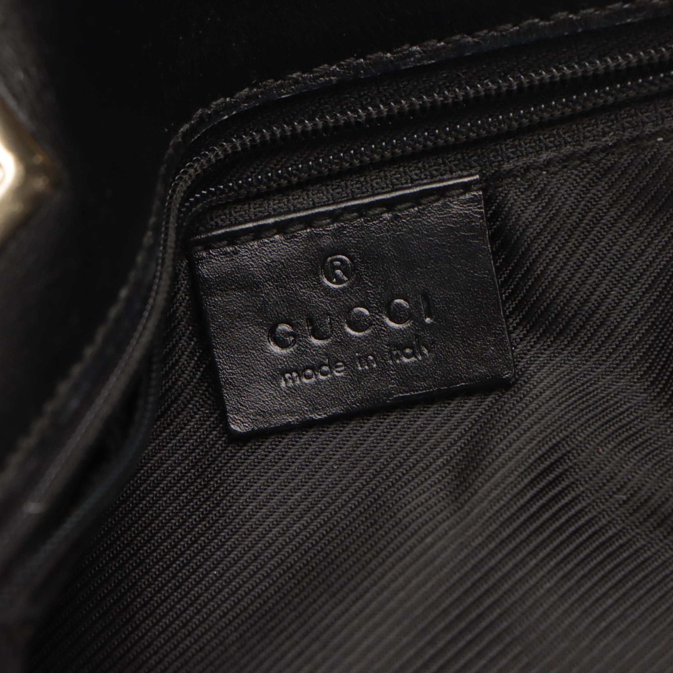 Gucci Small Eclipse Tote in Navy Blue GG Canvas and Leather Trim