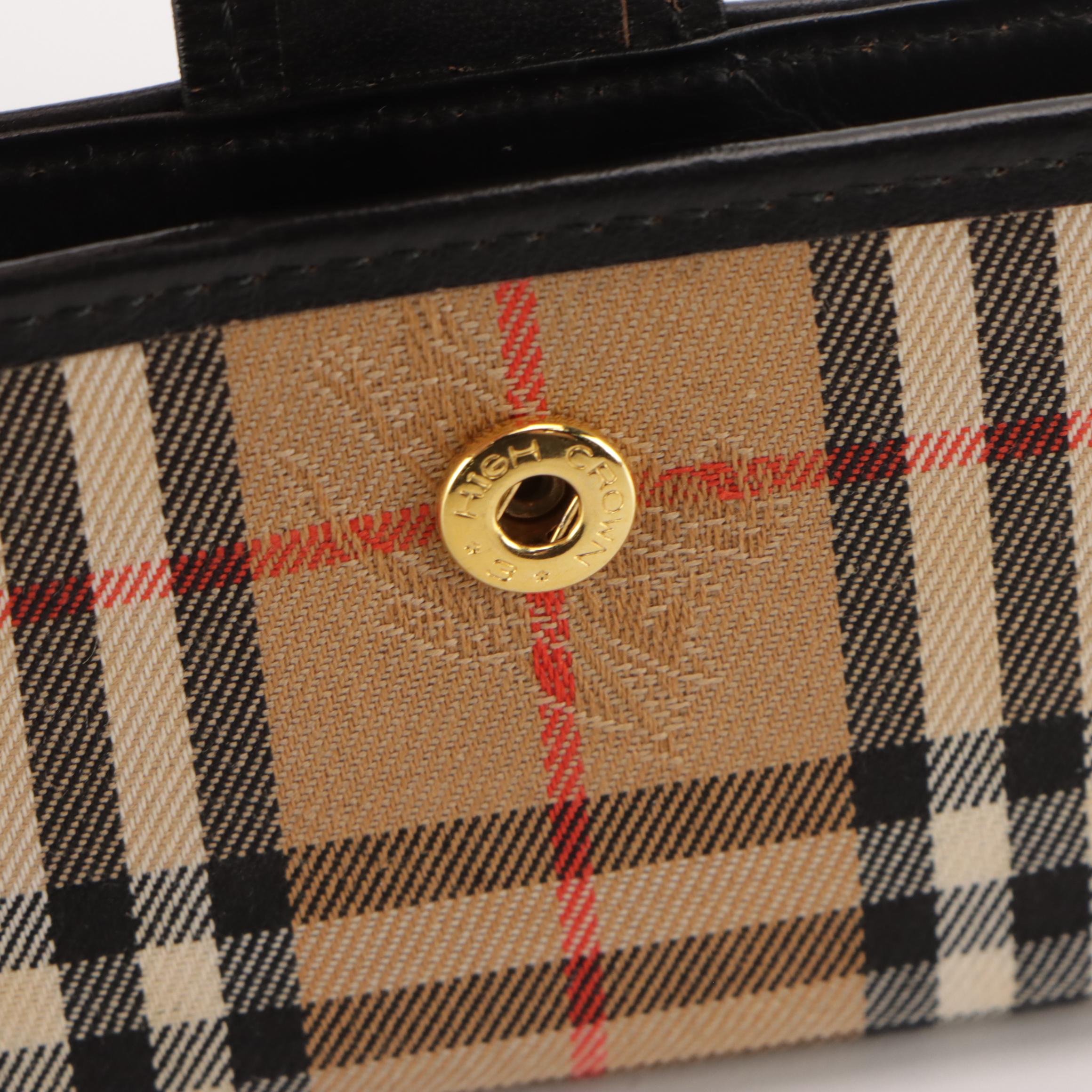 Burberrys 4-Key Case in Haymarket Canvas with Leather Trim