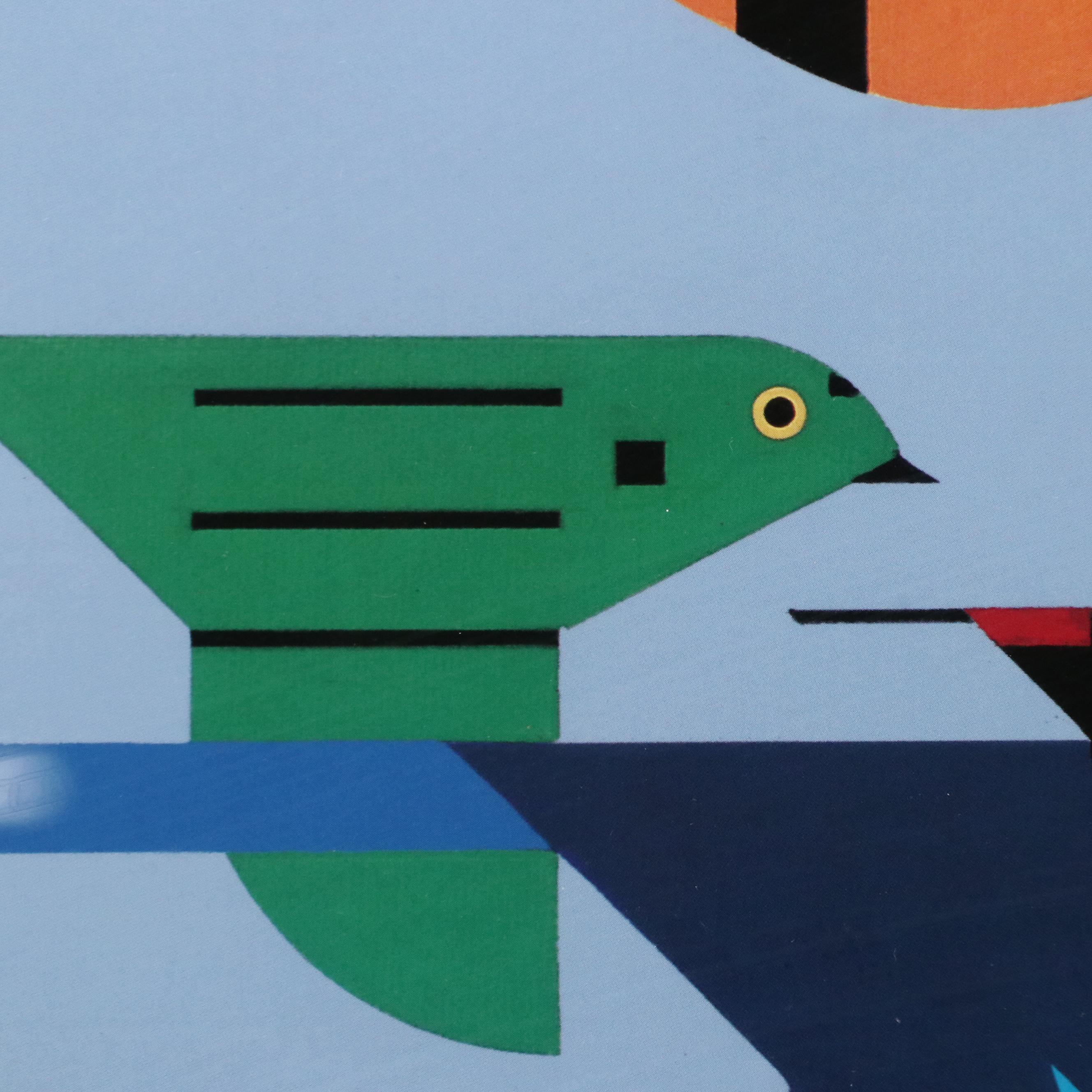 Charley Harper Offset Lithograph "Wings of the World," 1996