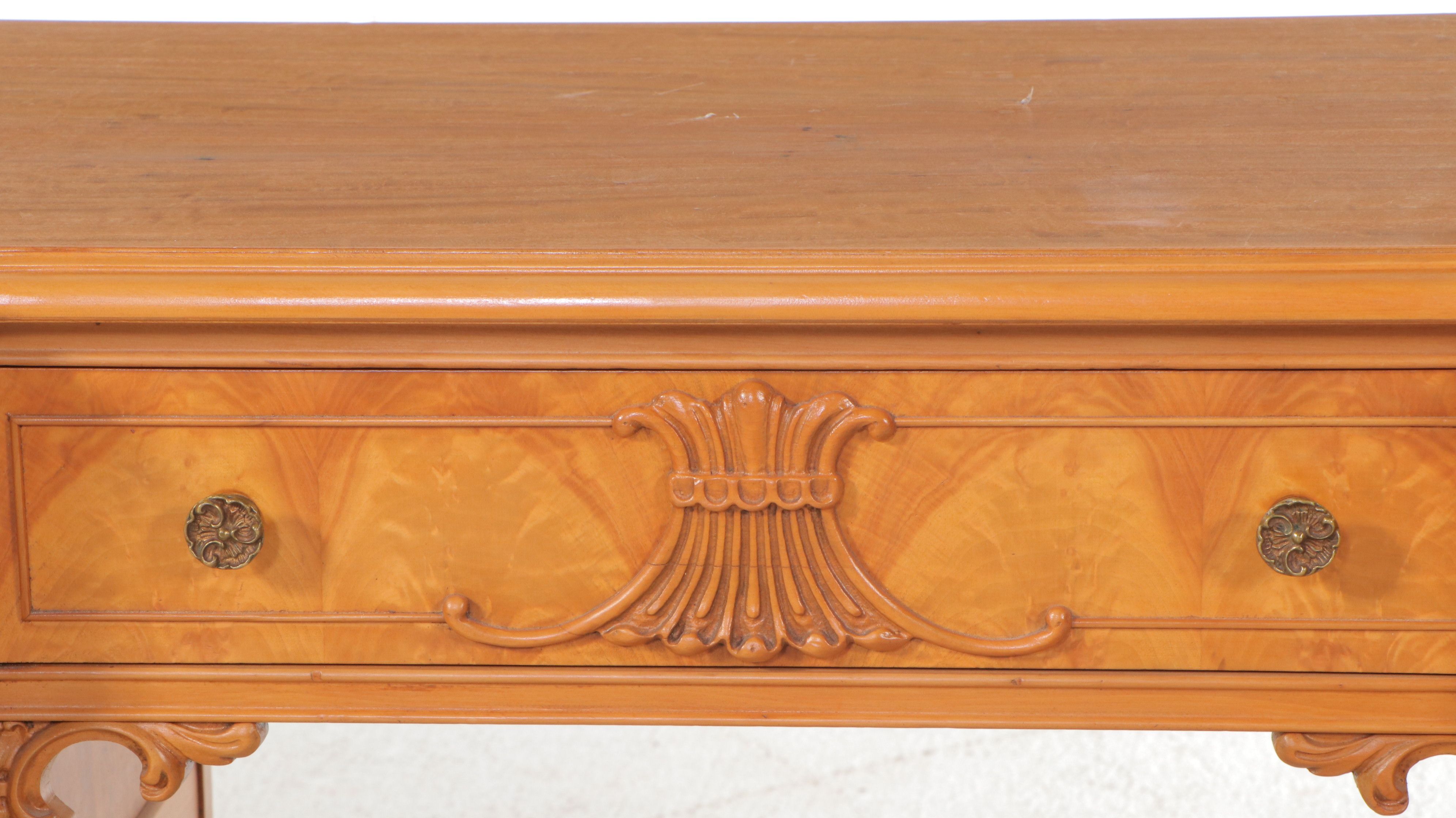 Louis XV Style Vanity Table with Upholstered Stool