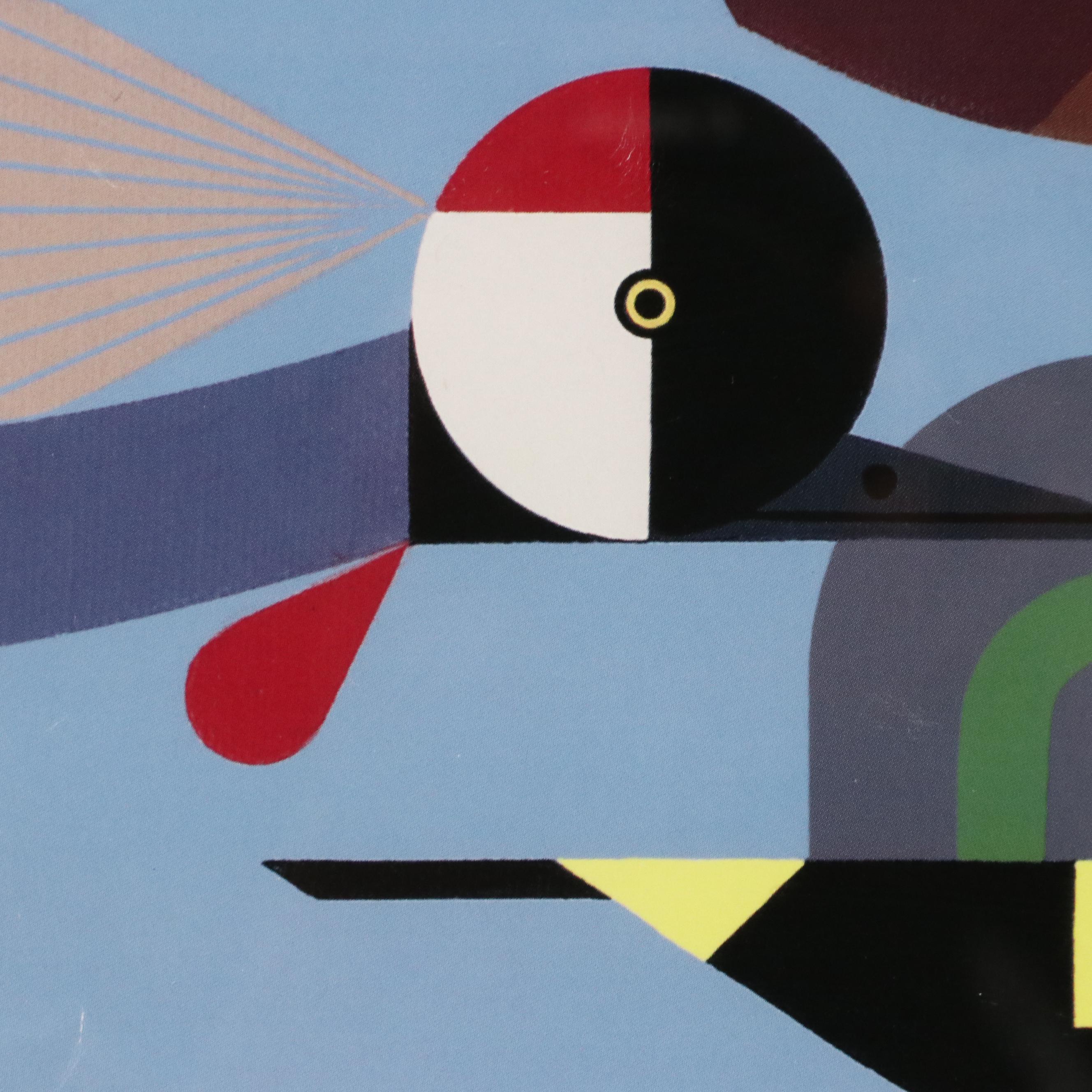 Charley Harper Offset Lithograph "Wings of the World," 1996