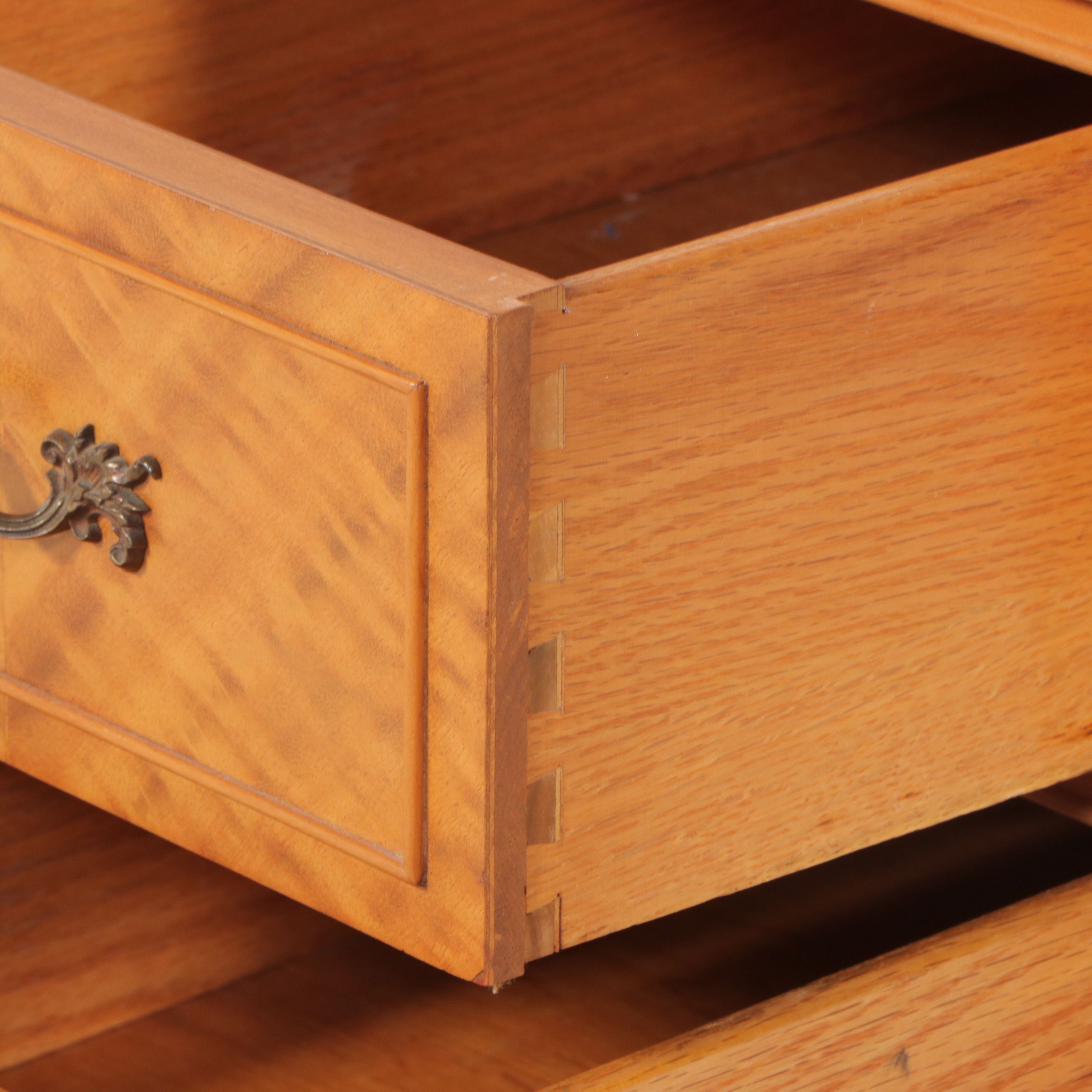 Louis XV Style Vanity Table with Upholstered Stool