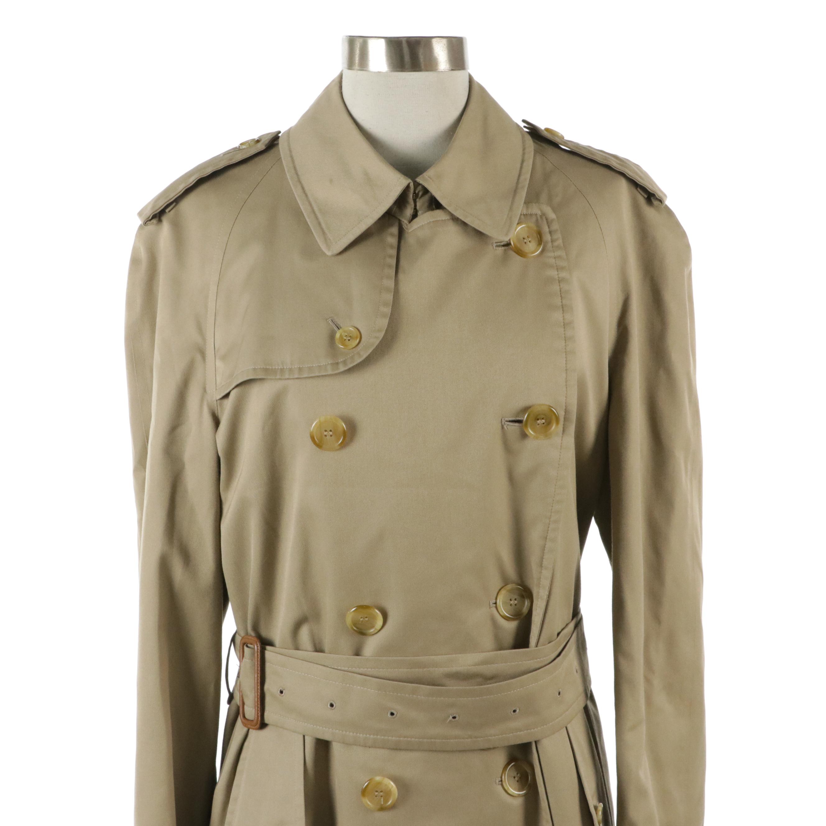 Burberrys Double-Breasted Gabardine Trenchcoat with Wool Liner