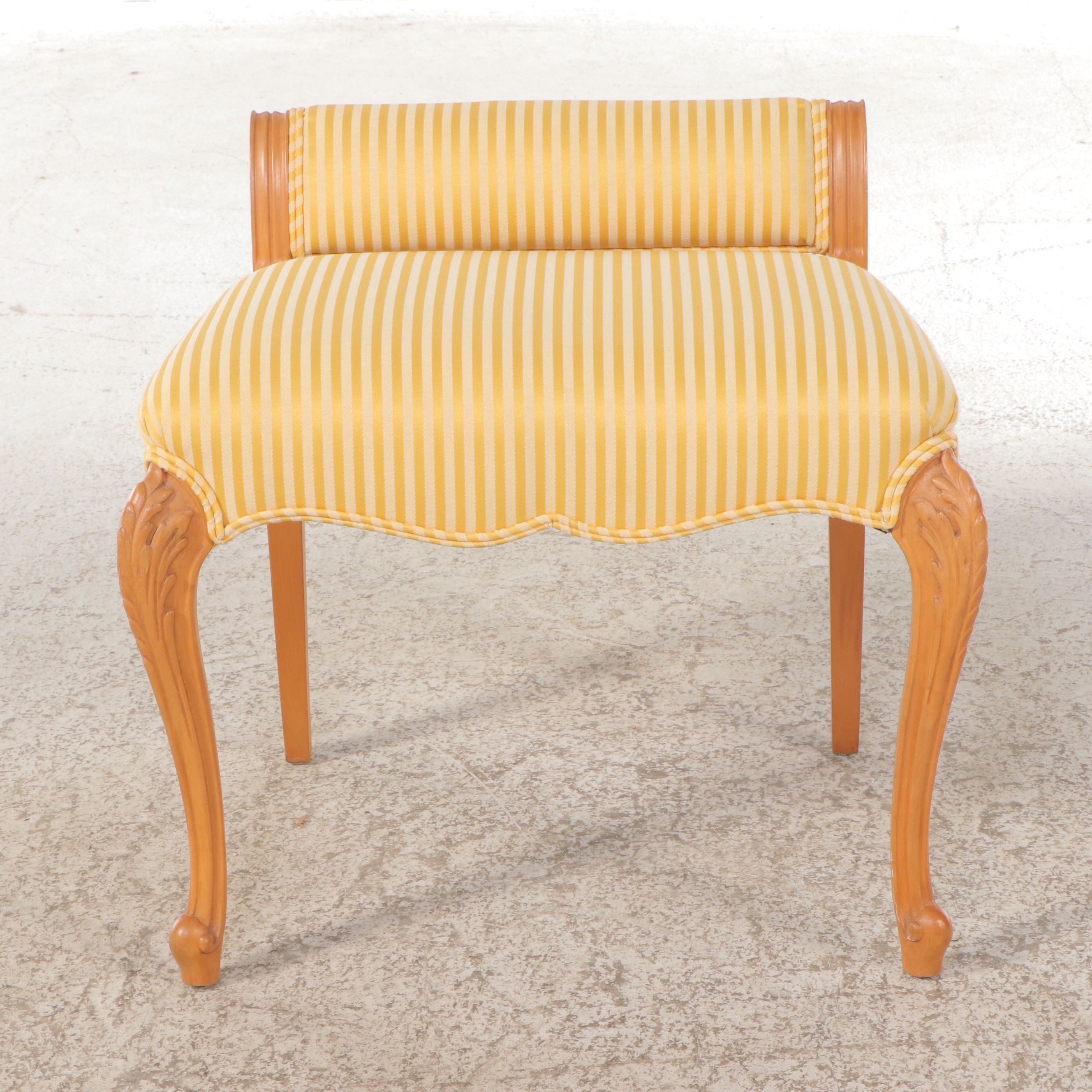 Louis XV Style Vanity Table with Upholstered Stool