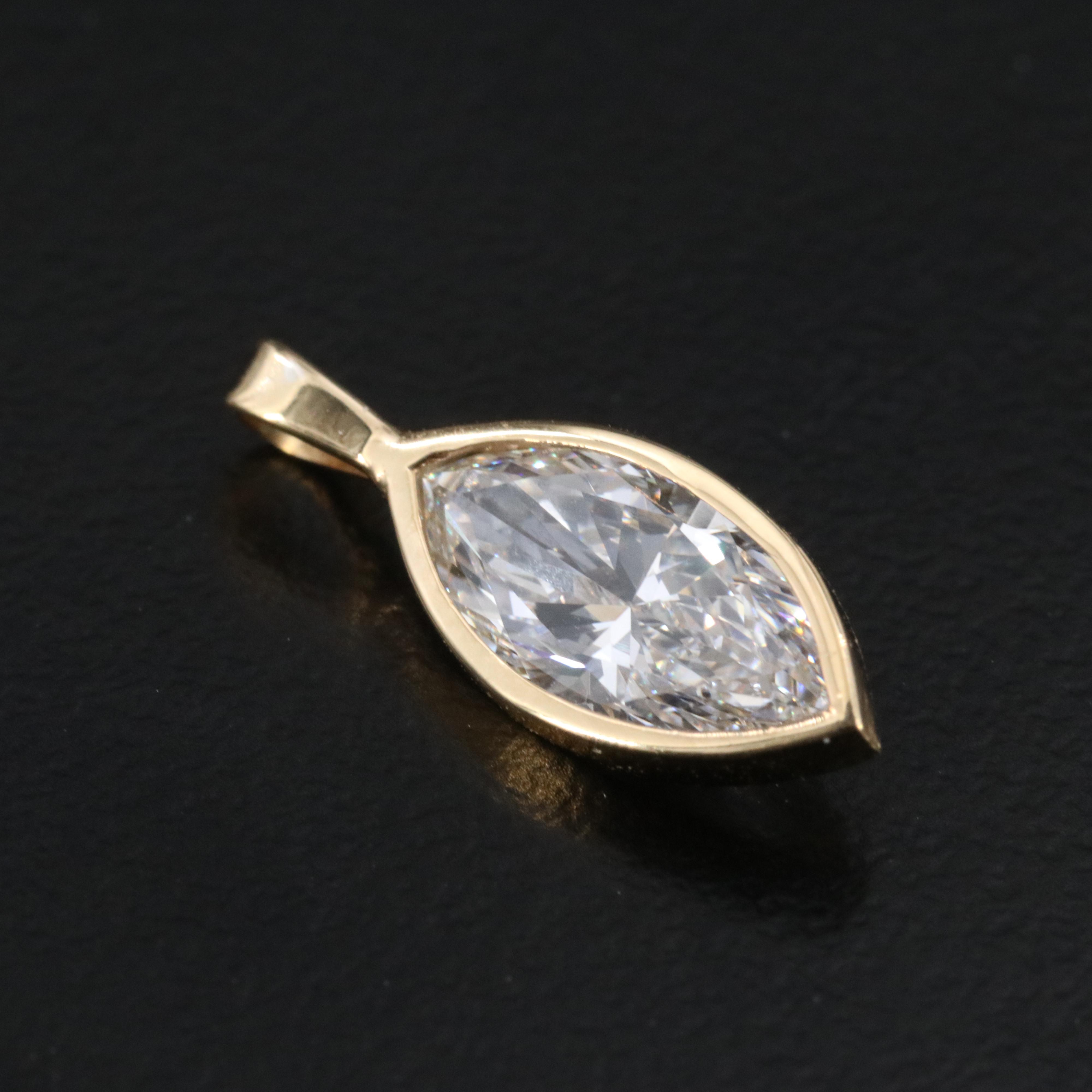 14K 2.06 CT Lab Grown Diamond Solitaire Pendant