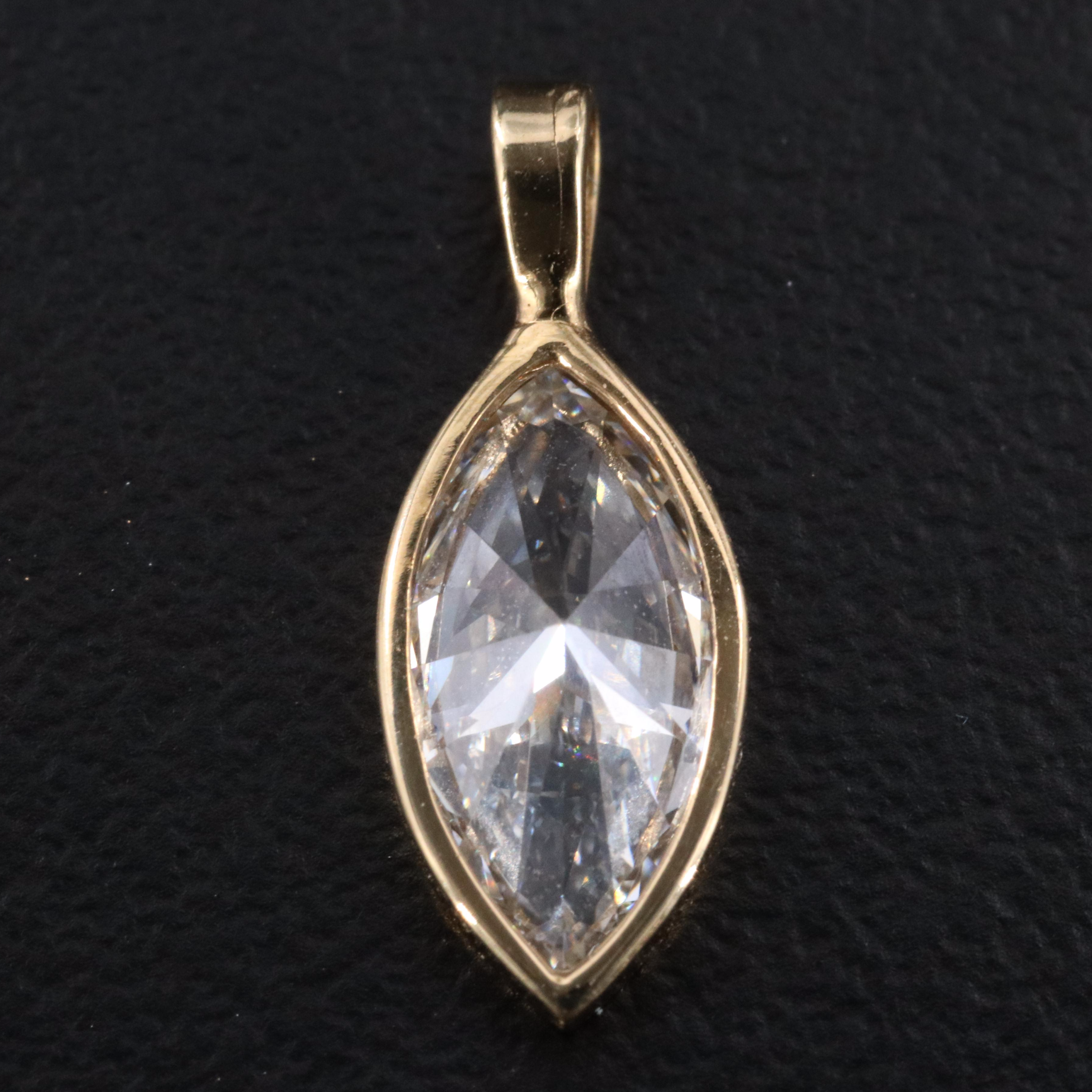 14K 2.06 CT Lab Grown Diamond Solitaire Pendant