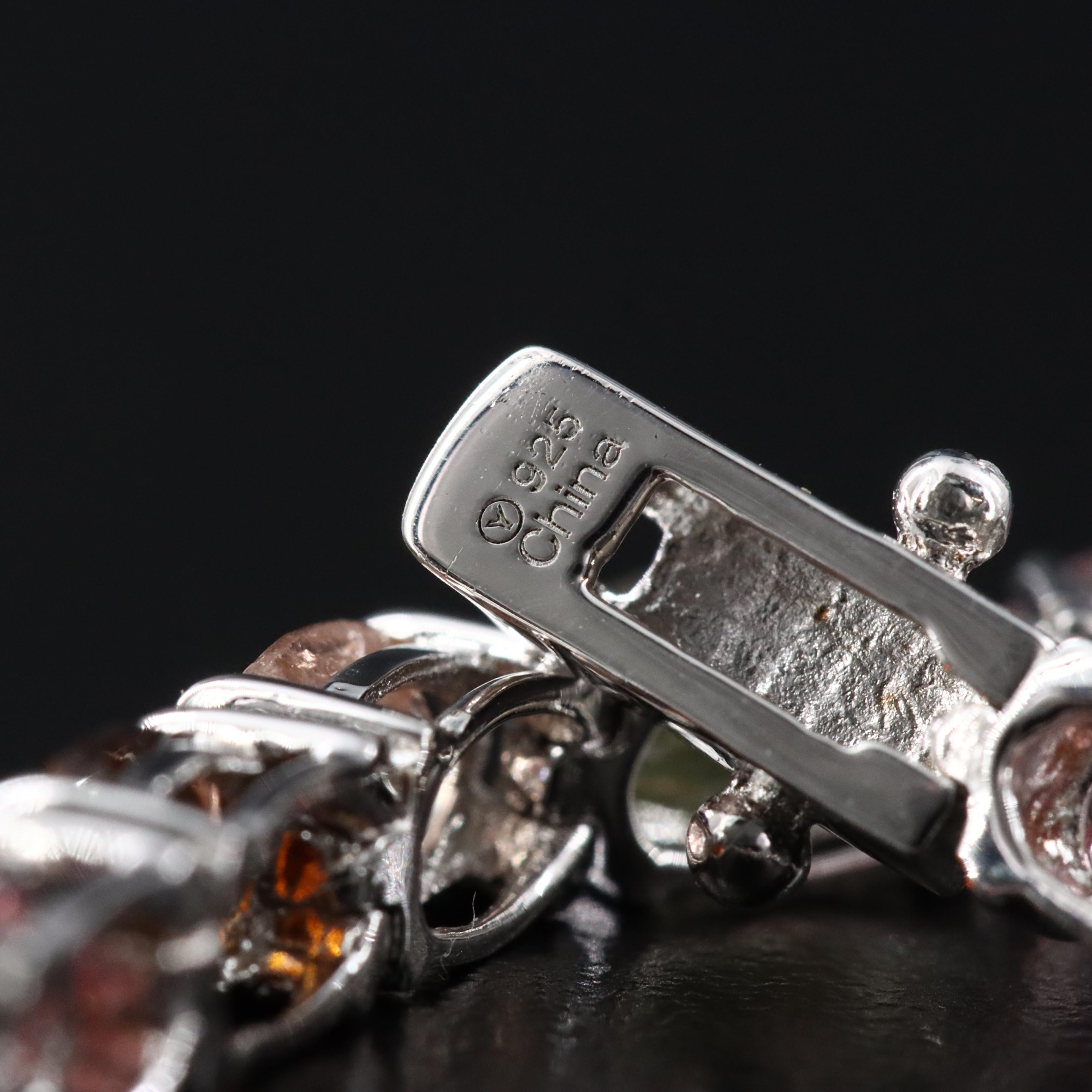 Sterling Tourmaline Hoop Earrings and Bracelet