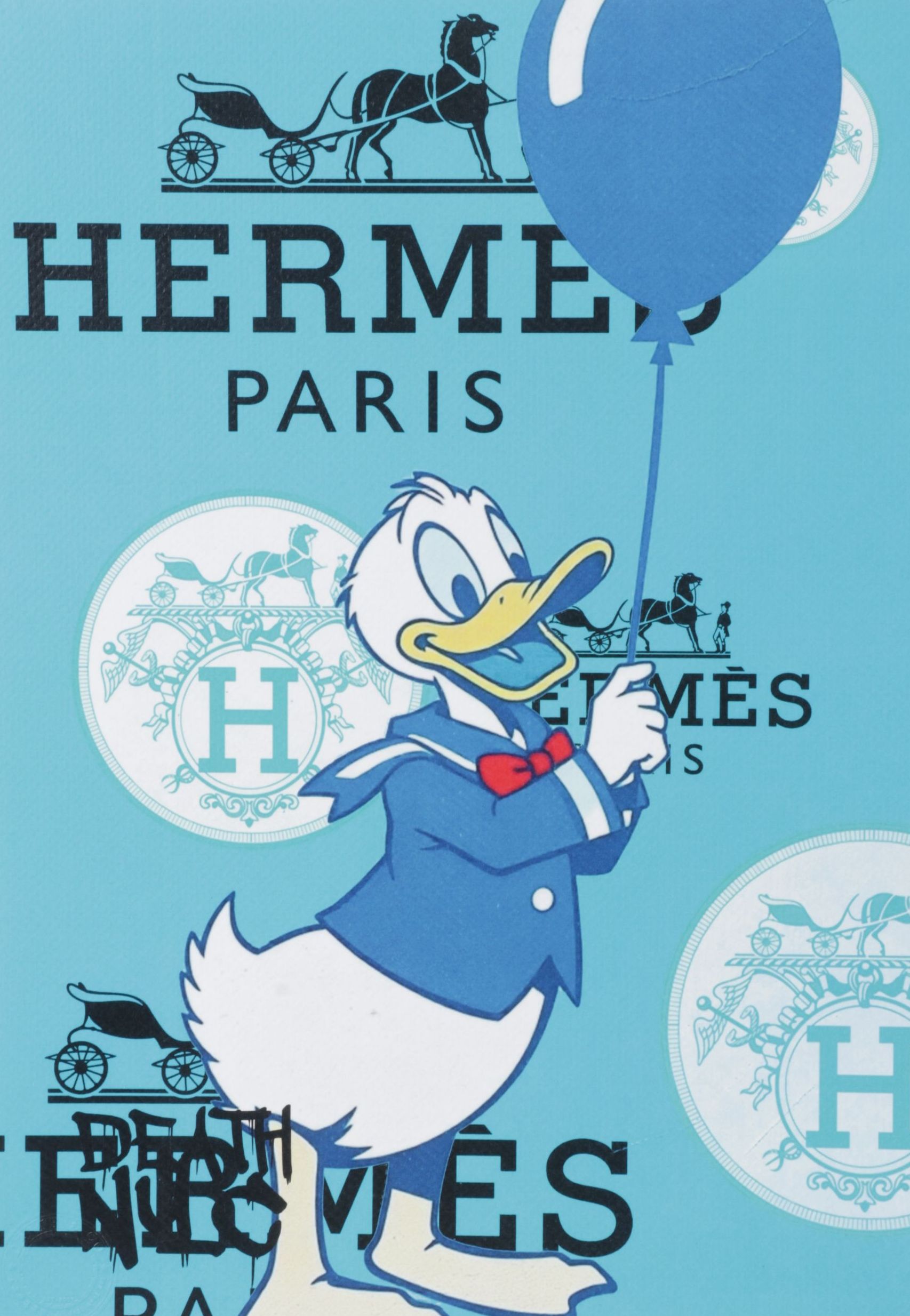 Death NYC Pop Art Digital Graphic Print Homage to Hermès x Donald Duck, 2025