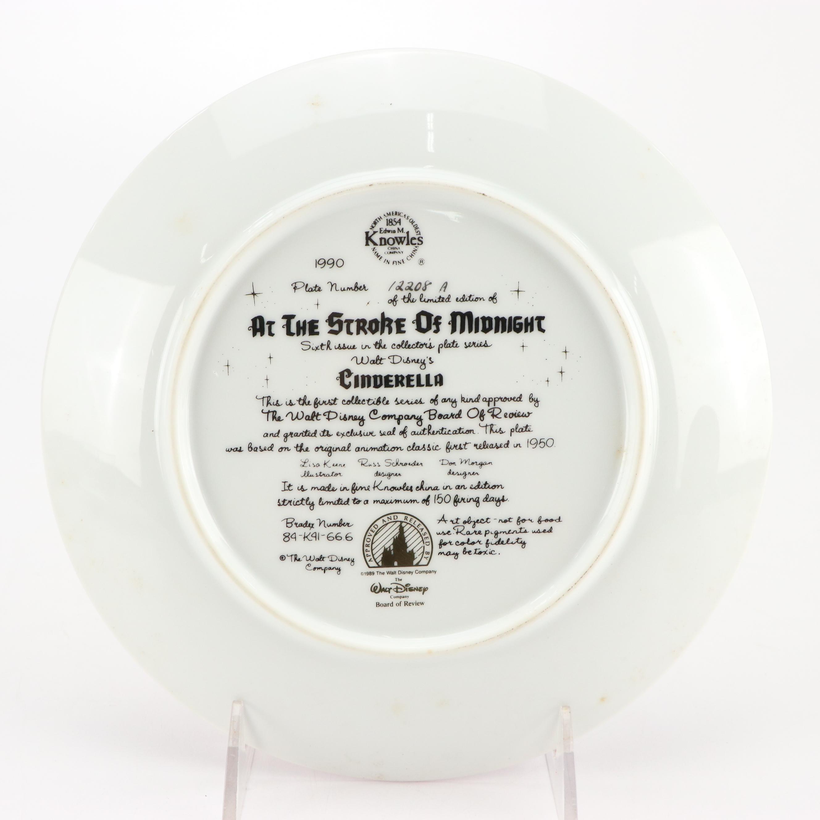Walt Disney Edward M. Knowles Collector Plates with Cinderella and More