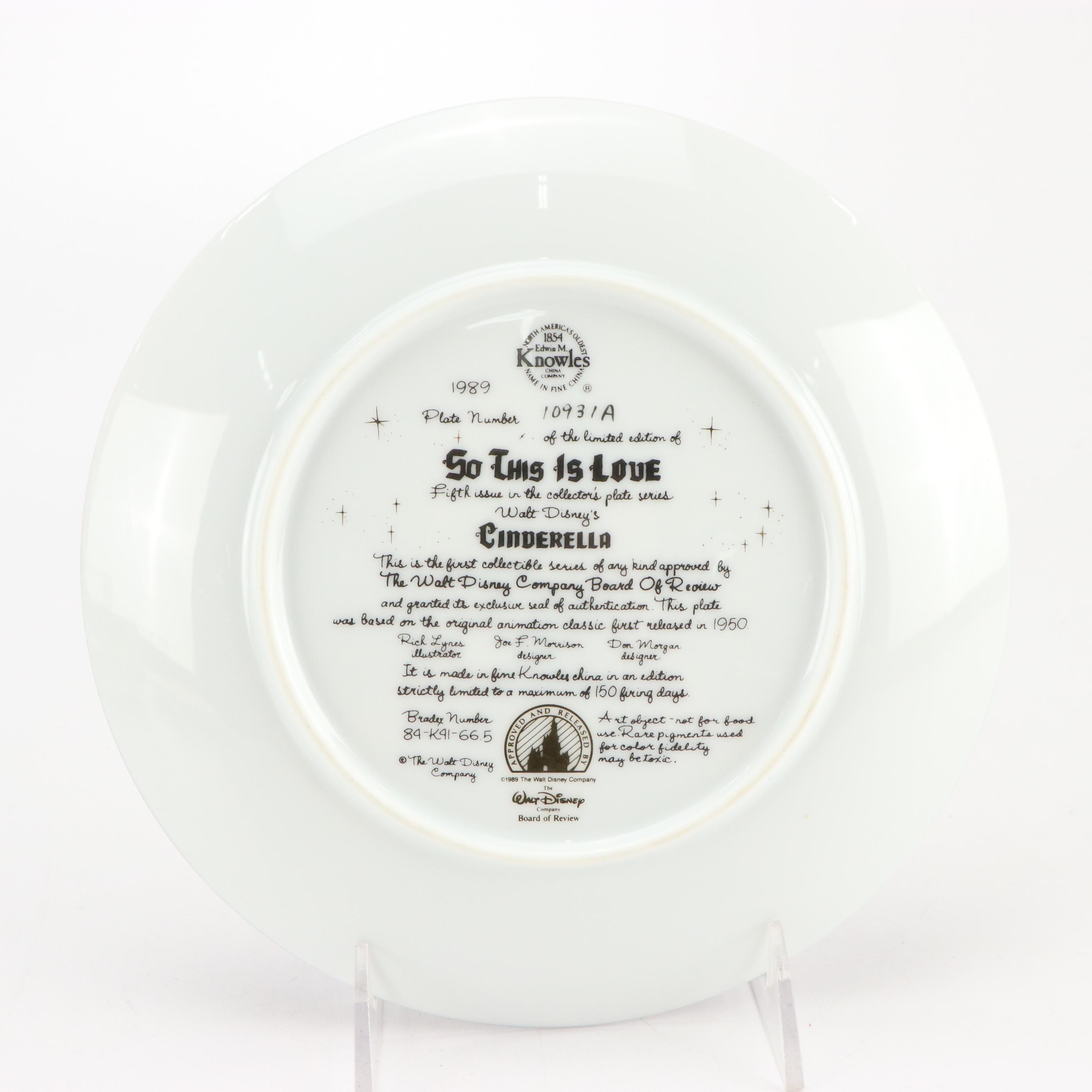 Walt Disney Edward M. Knowles Collector Plates with Cinderella and More