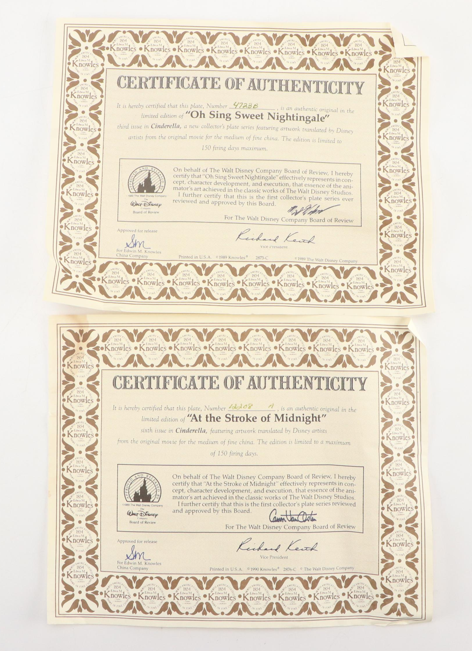 Walt Disney Edward M. Knowles Collector Plates with Cinderella and More