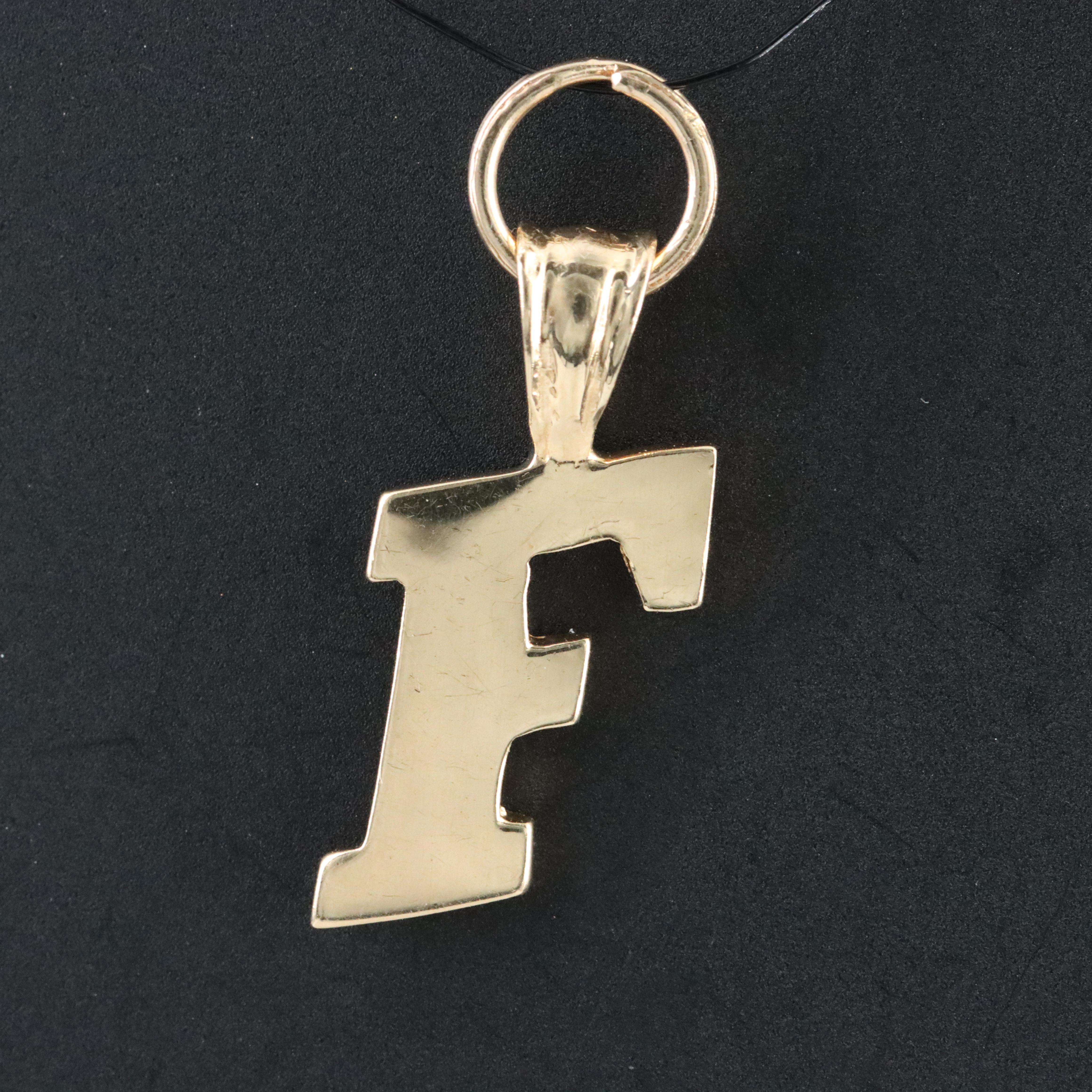 14K "F" Initial Pendant