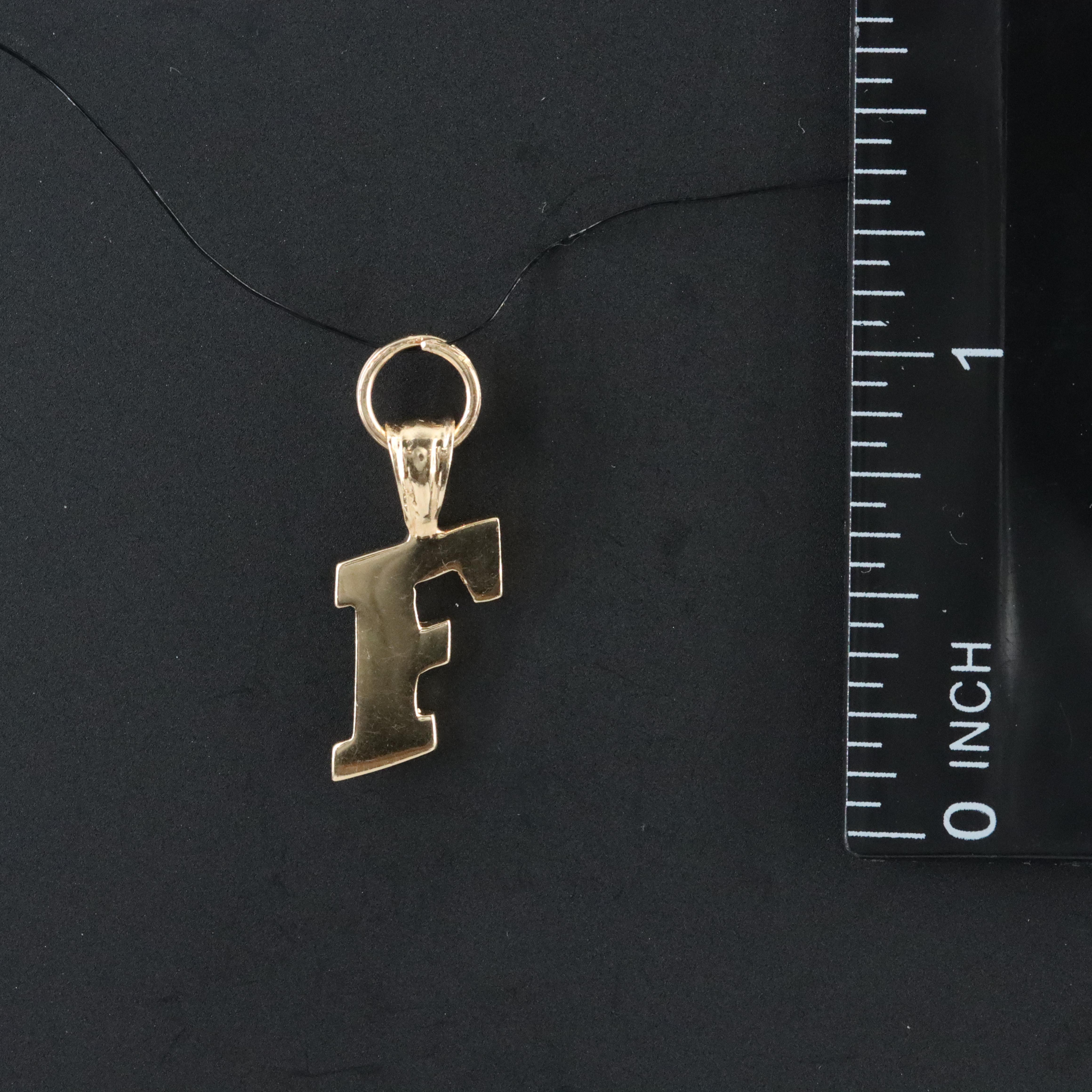 14K "F" Initial Pendant