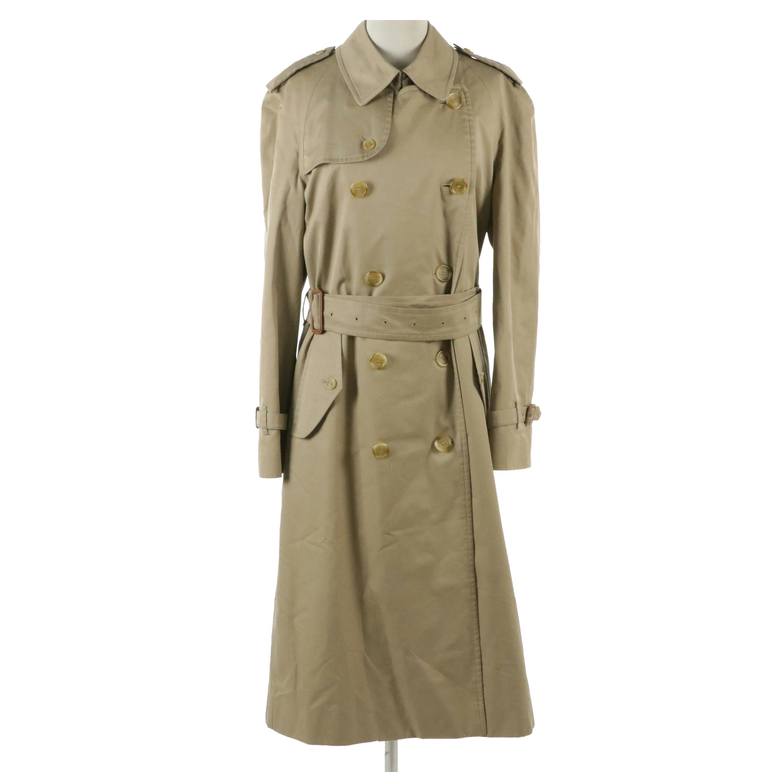 Burberrys Double-Breasted Gabardine Trenchcoat with Wool Liner