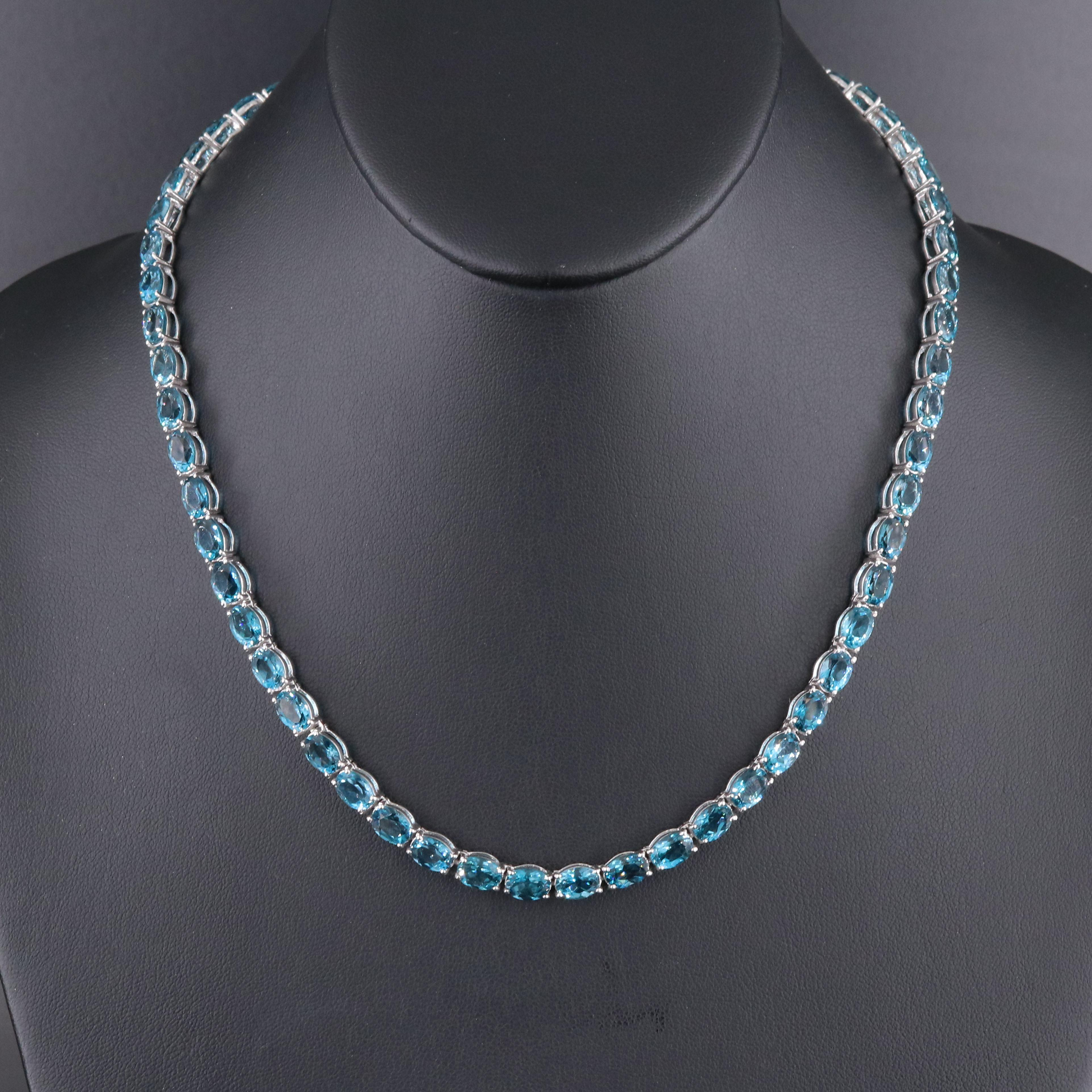 Sterling Topaz Riviera Necklace