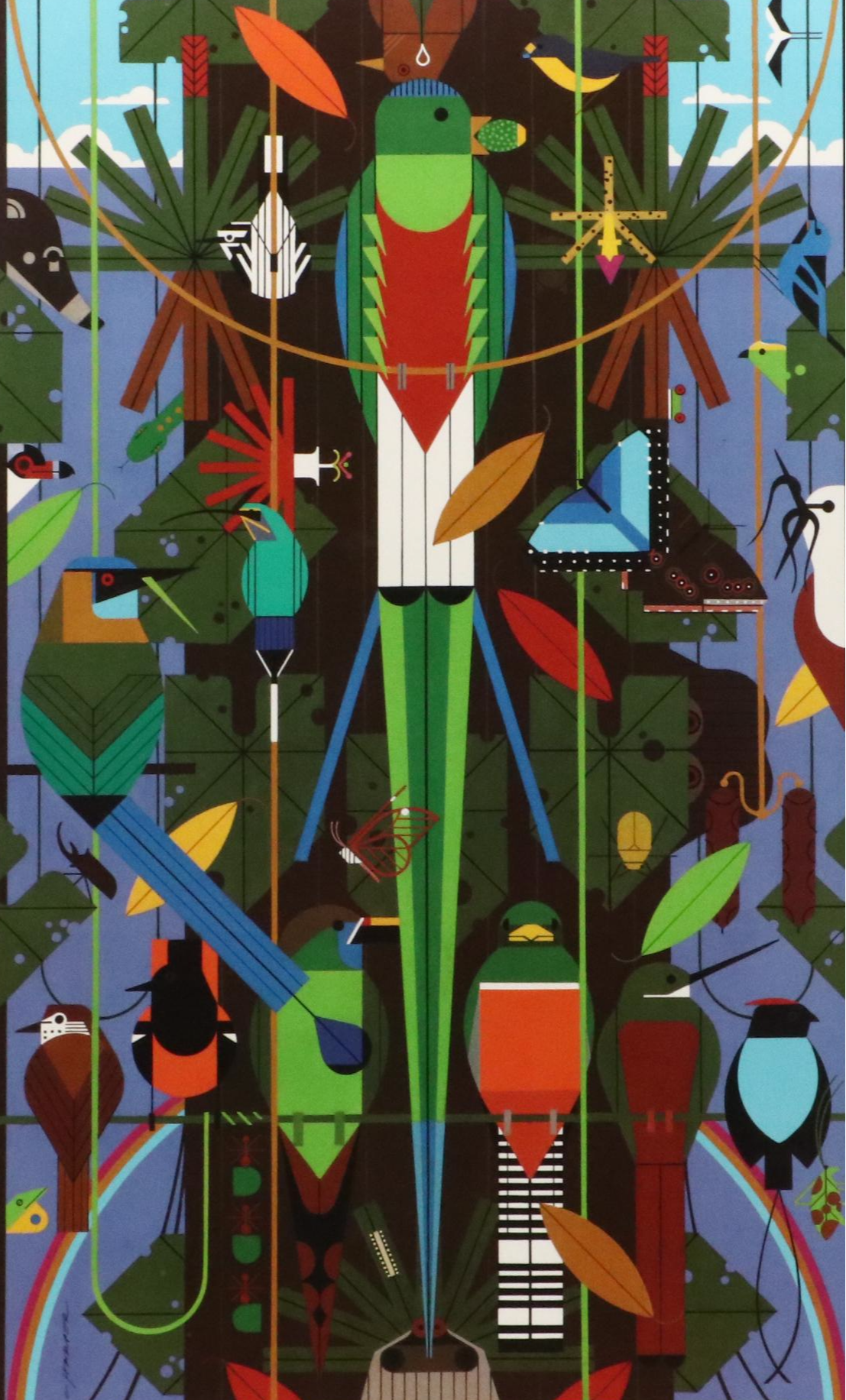 Offset Lithograph After Charley Harper "Monteverde, The Cloud Forest," 1999