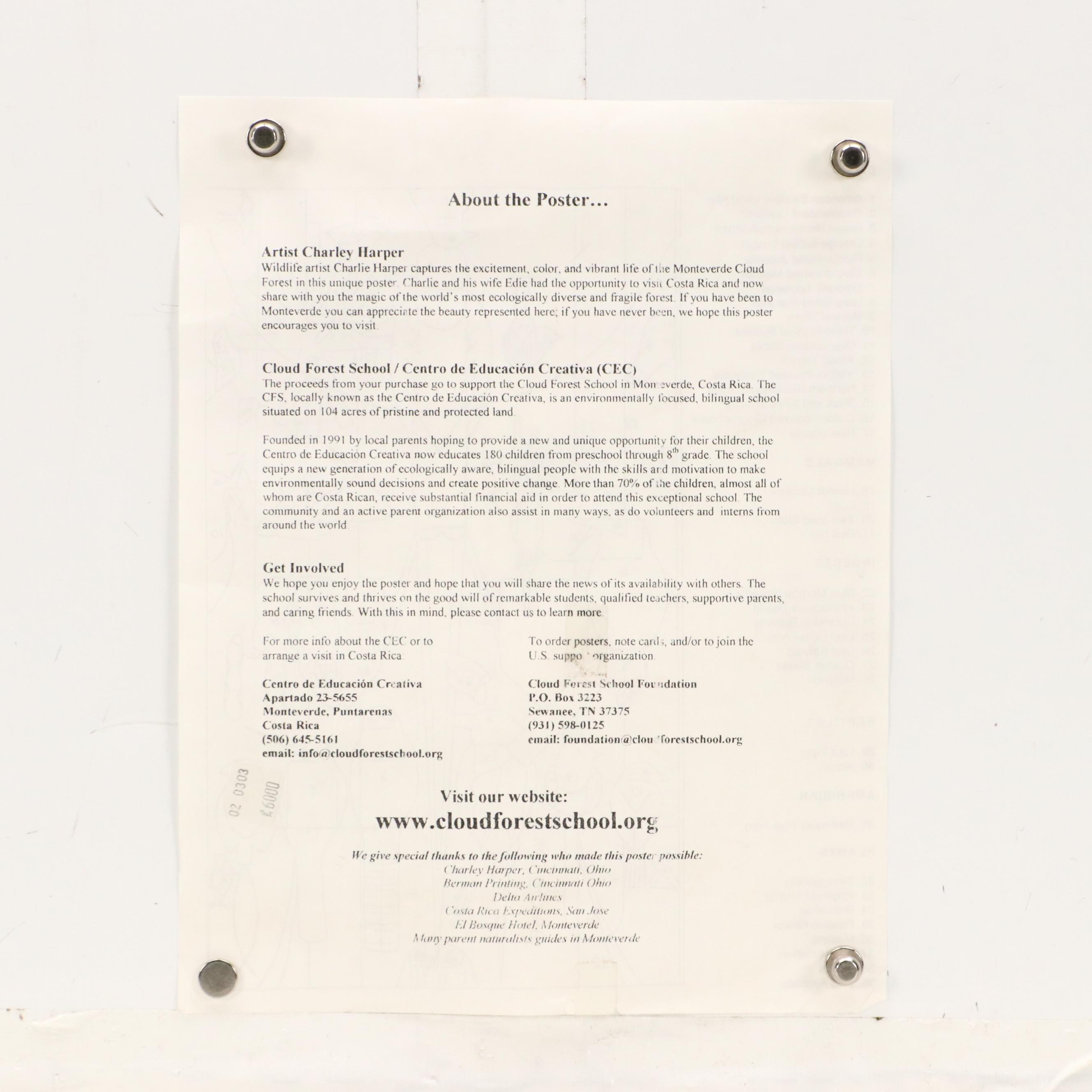 Offset Lithograph After Charley Harper "Monteverde, The Cloud Forest," 1999