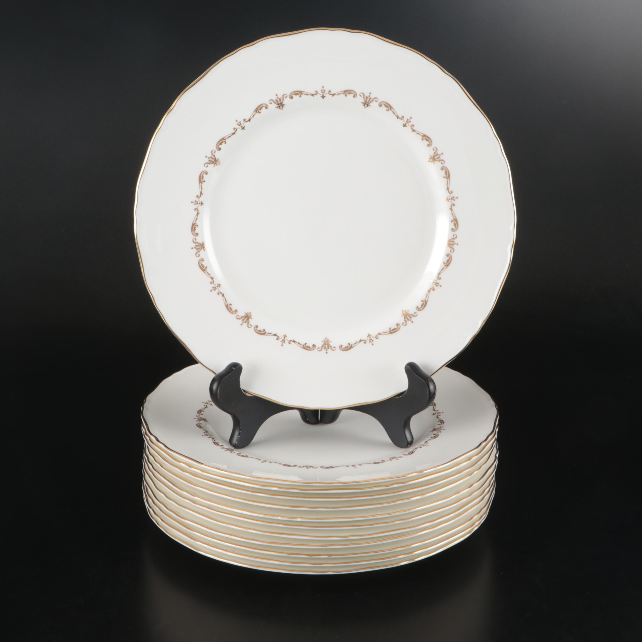 Royal Worcester "Gold Chantilly" Bone China Dinnerware