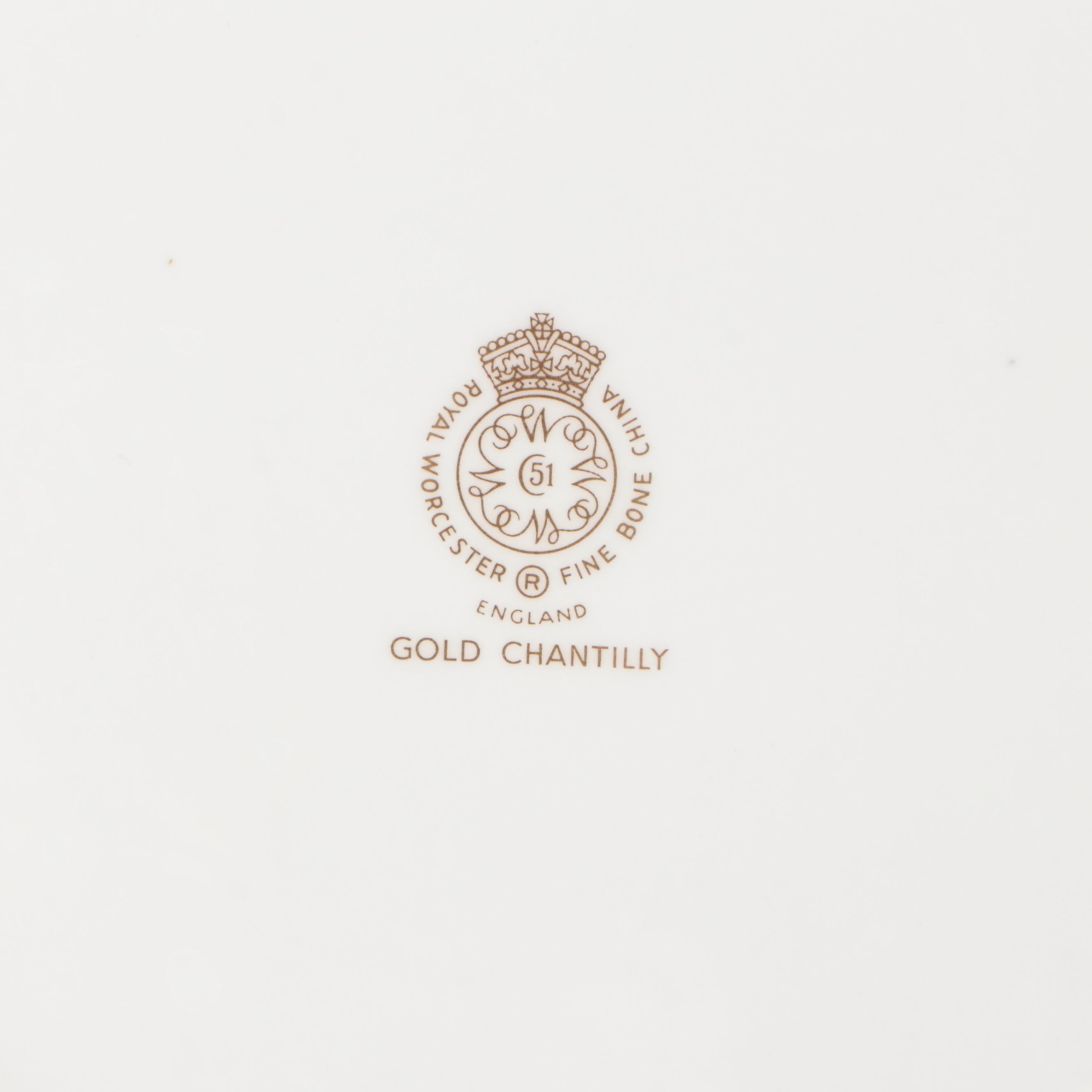 Royal Worcester "Gold Chantilly" Bone China Dinnerware
