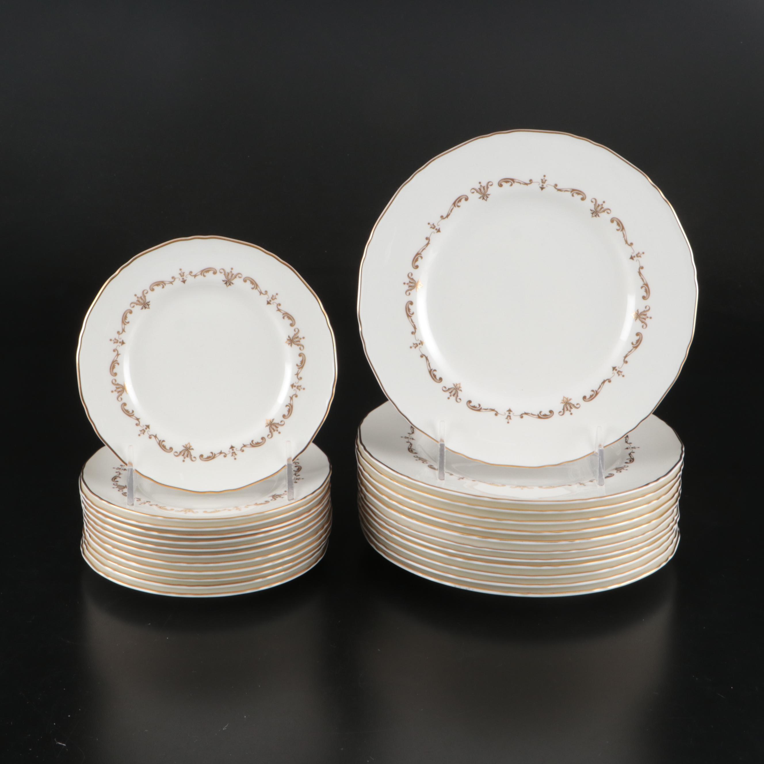 Royal Worcester "Gold Chantilly" Bone China Dinnerware