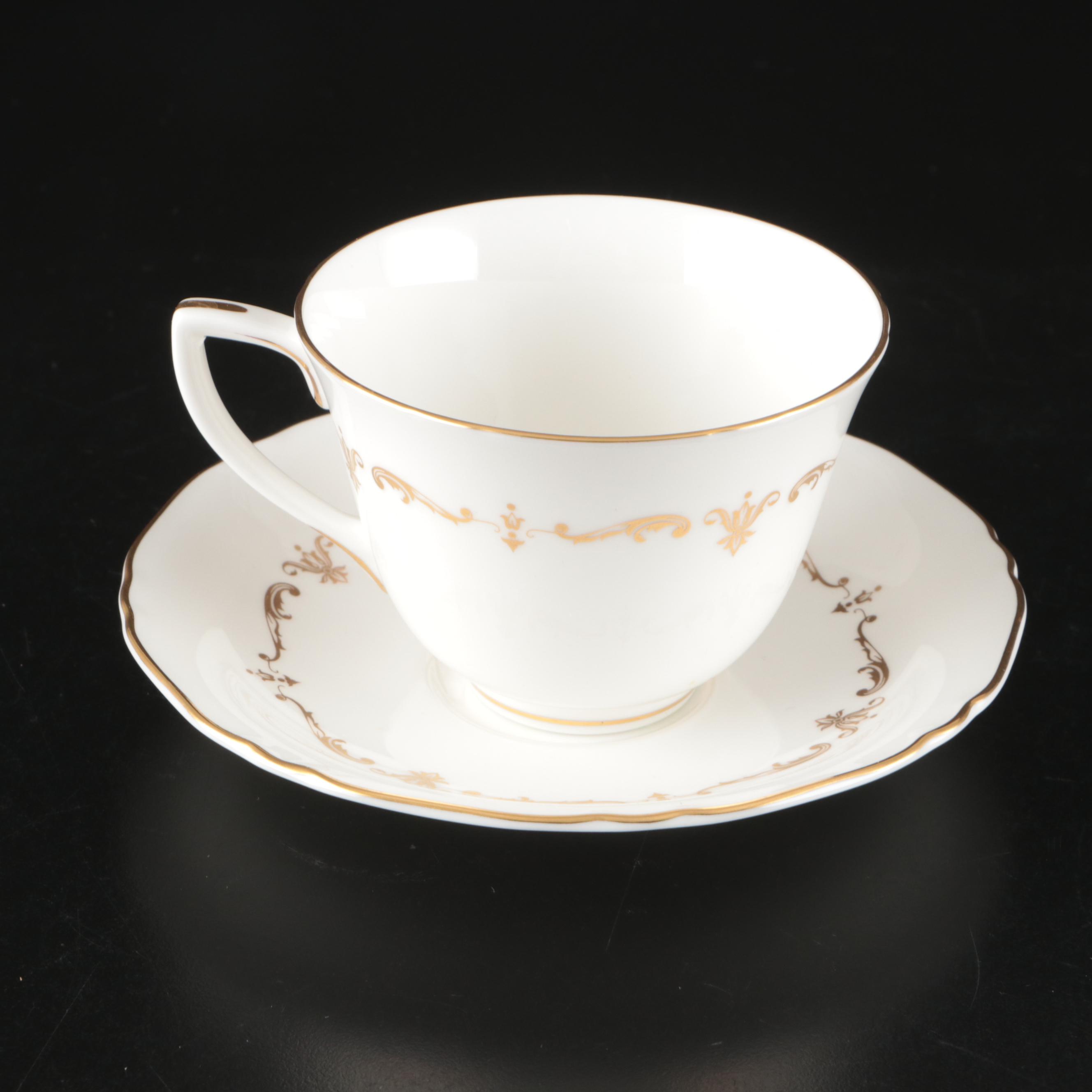 Royal Worcester "Gold Chantilly" Bone China Dinnerware