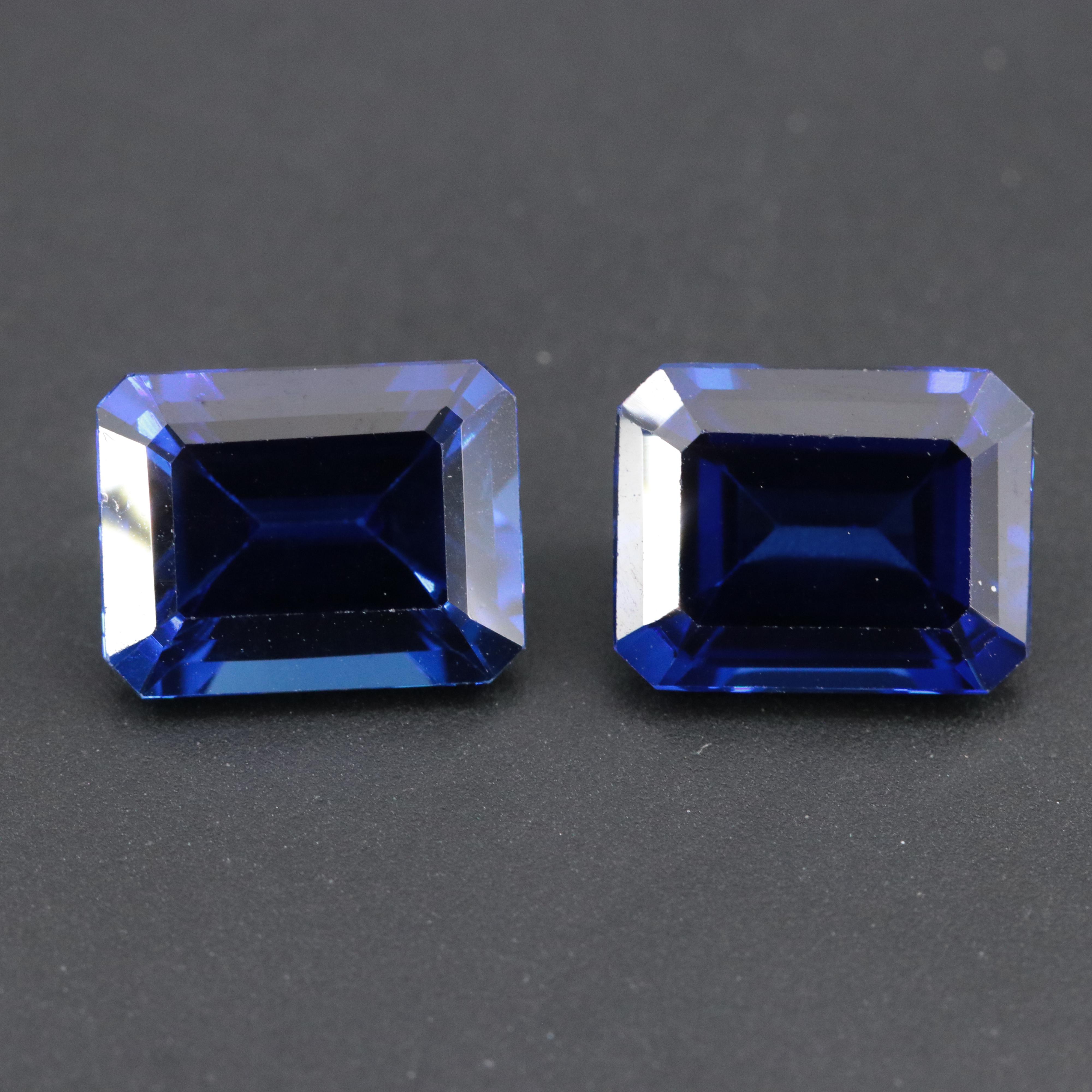 Loose 5.94 CTW Matched Pair of Lab Grown Sapphires