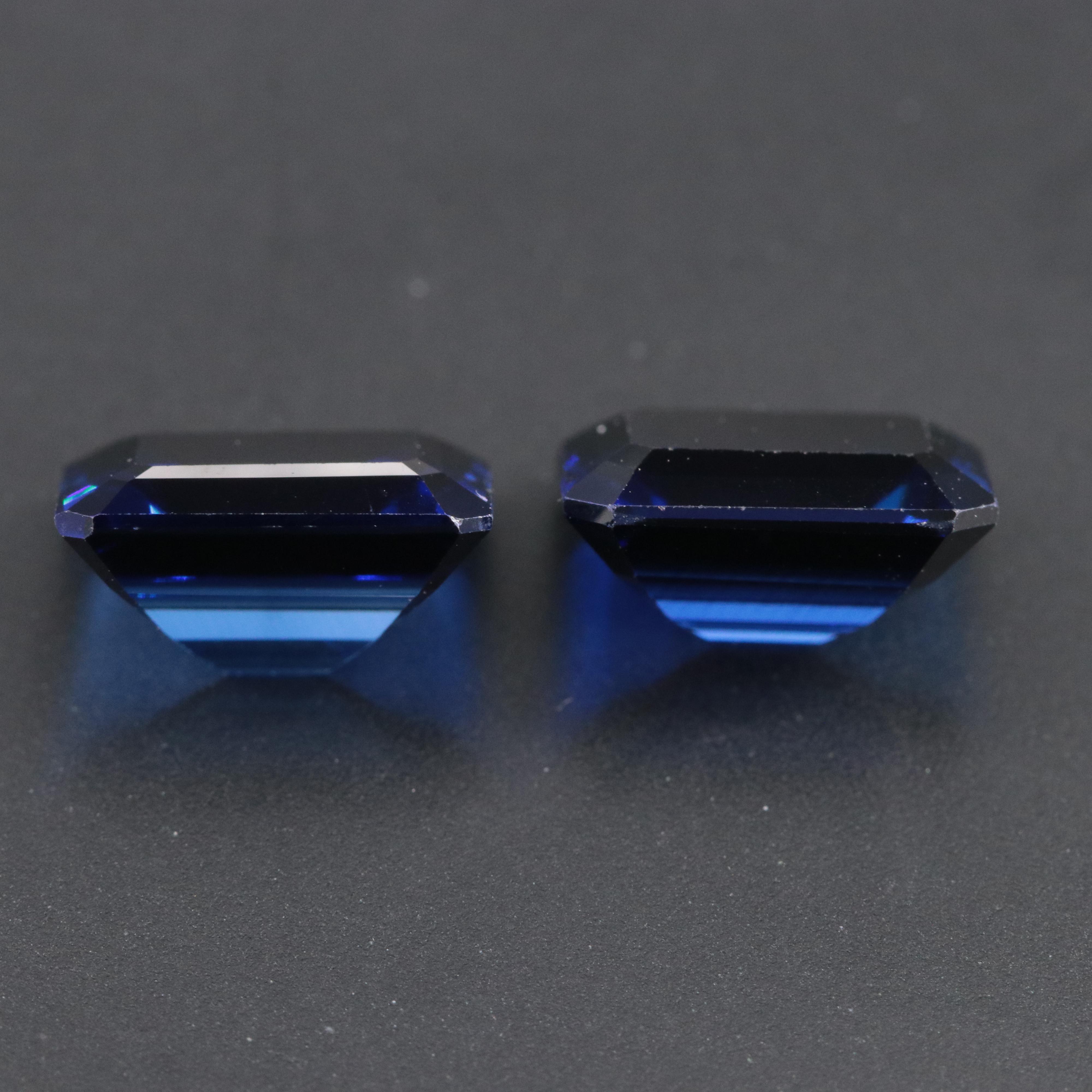 Loose 5.94 CTW Matched Pair of Lab Grown Sapphires